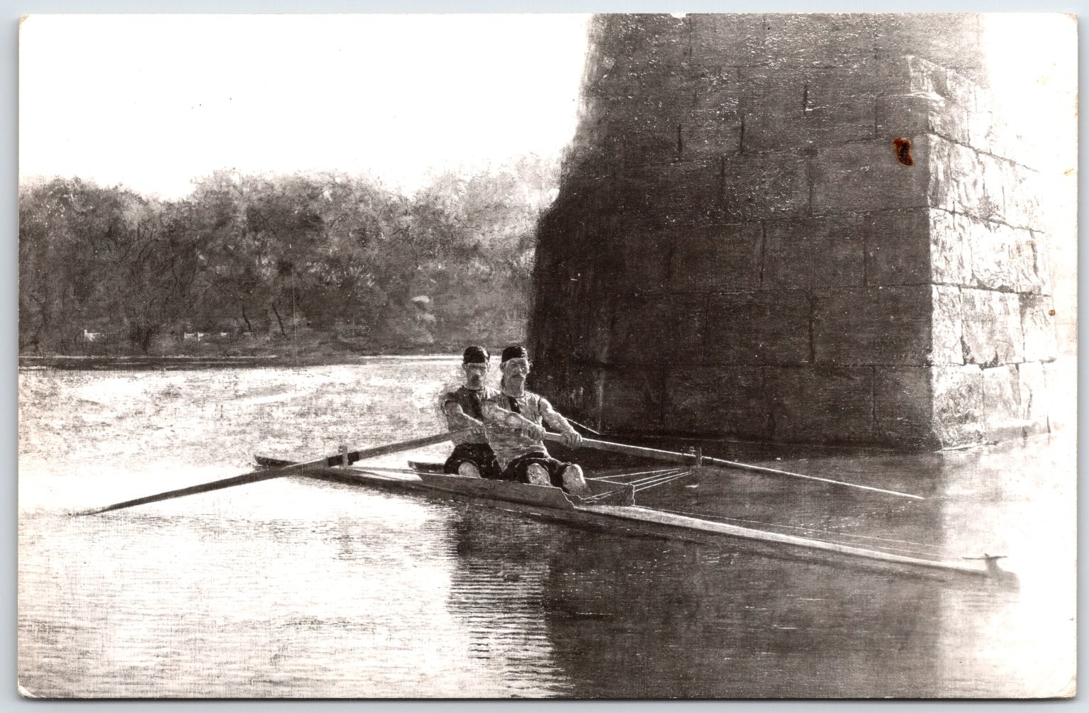 Thomas Eakins The Oarsmen Painting Postcard - Philadelphia Museum of Art Thomas Eakins The Oarsmen Painting Postcard - Philadelphia Museum of Art