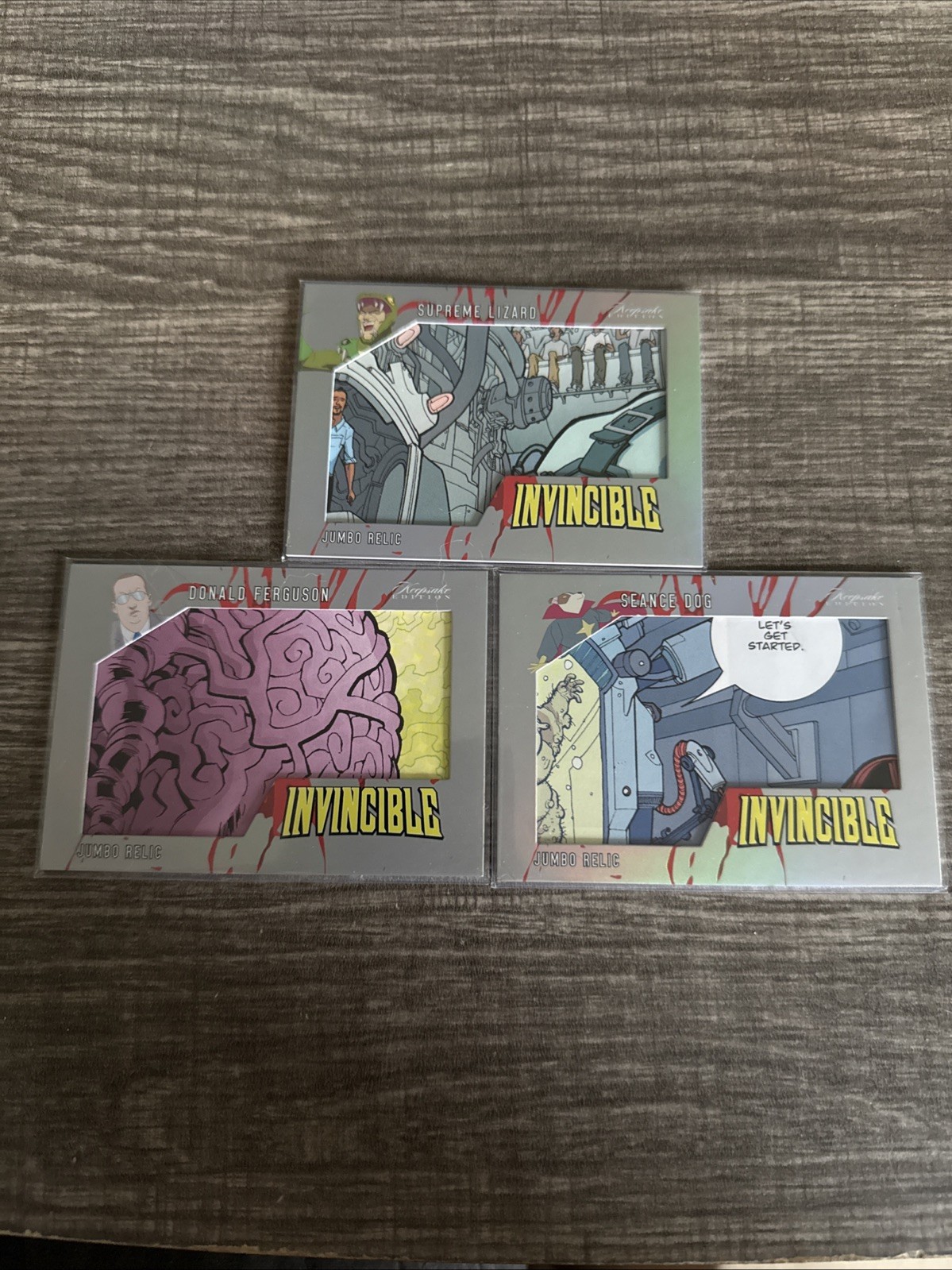 Amazon Keepsake Season 2 Invincible Lot Of 3 Jumbo Relic Cards Amazon Keepsake Season 2 Invincible Lot Of 3 Jumbo Relic Cards