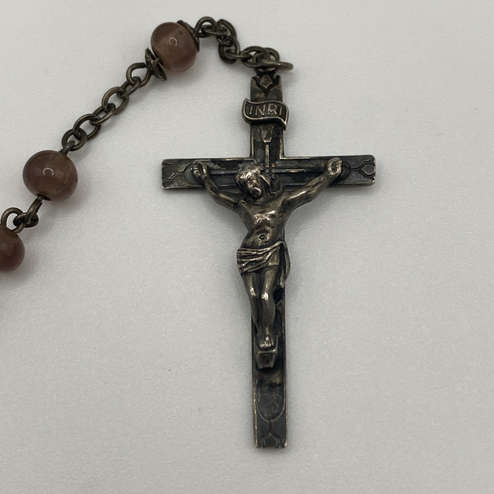 Vintage SF Sterling 1940s Rosary Swift & Fisher Catholic Necklace 20” Long Vintage SF Sterling 1940s Rosary Swift & Fisher Catholic Necklace 20” Long