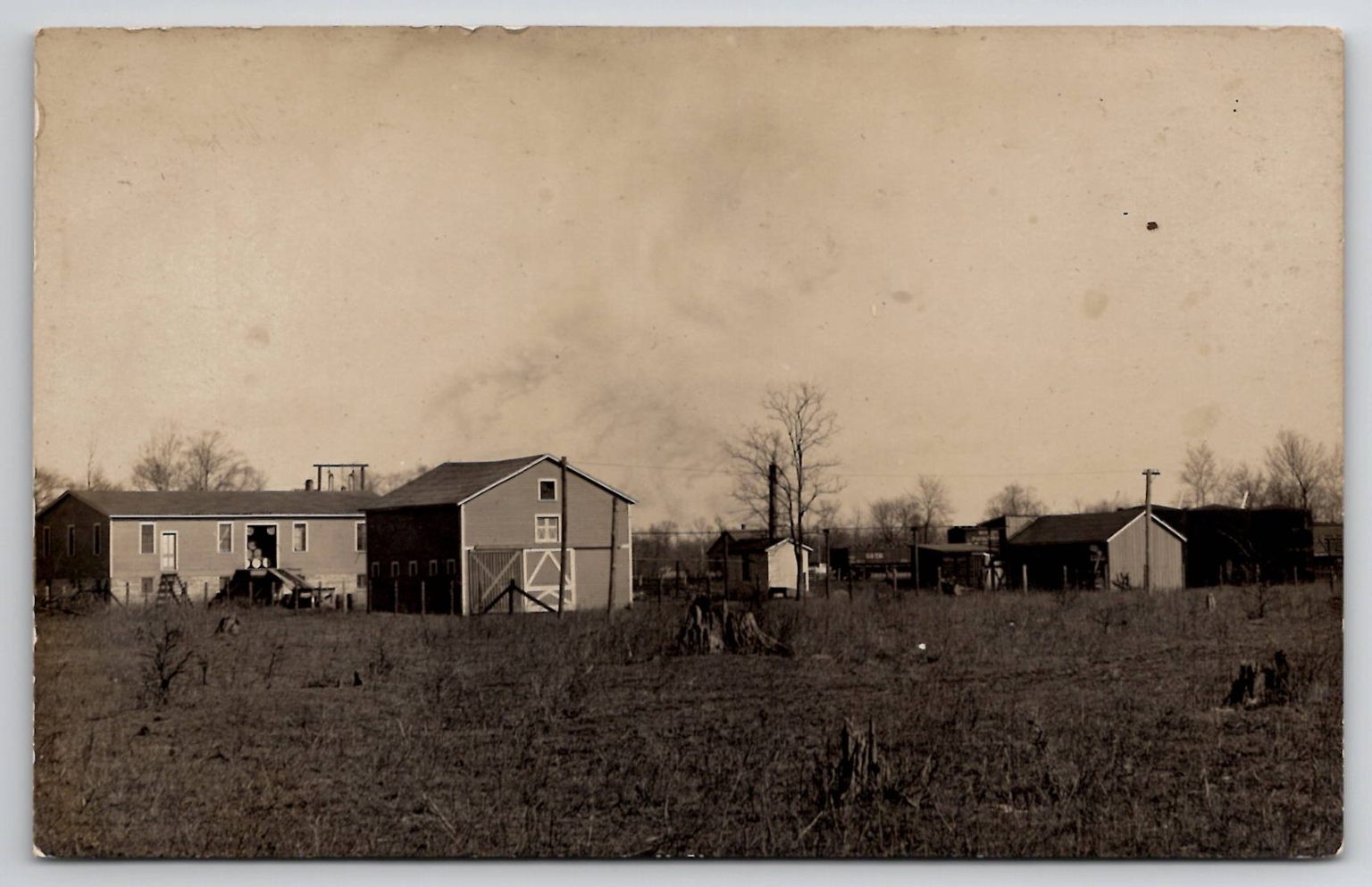 RPPC Working Farm Barn Barrels RR E & T.H. - Missouri & North Arkansas Postcard RPPC Working Farm Barn Barrels RR E & T.H. - Missouri & North Arkansas Postcard