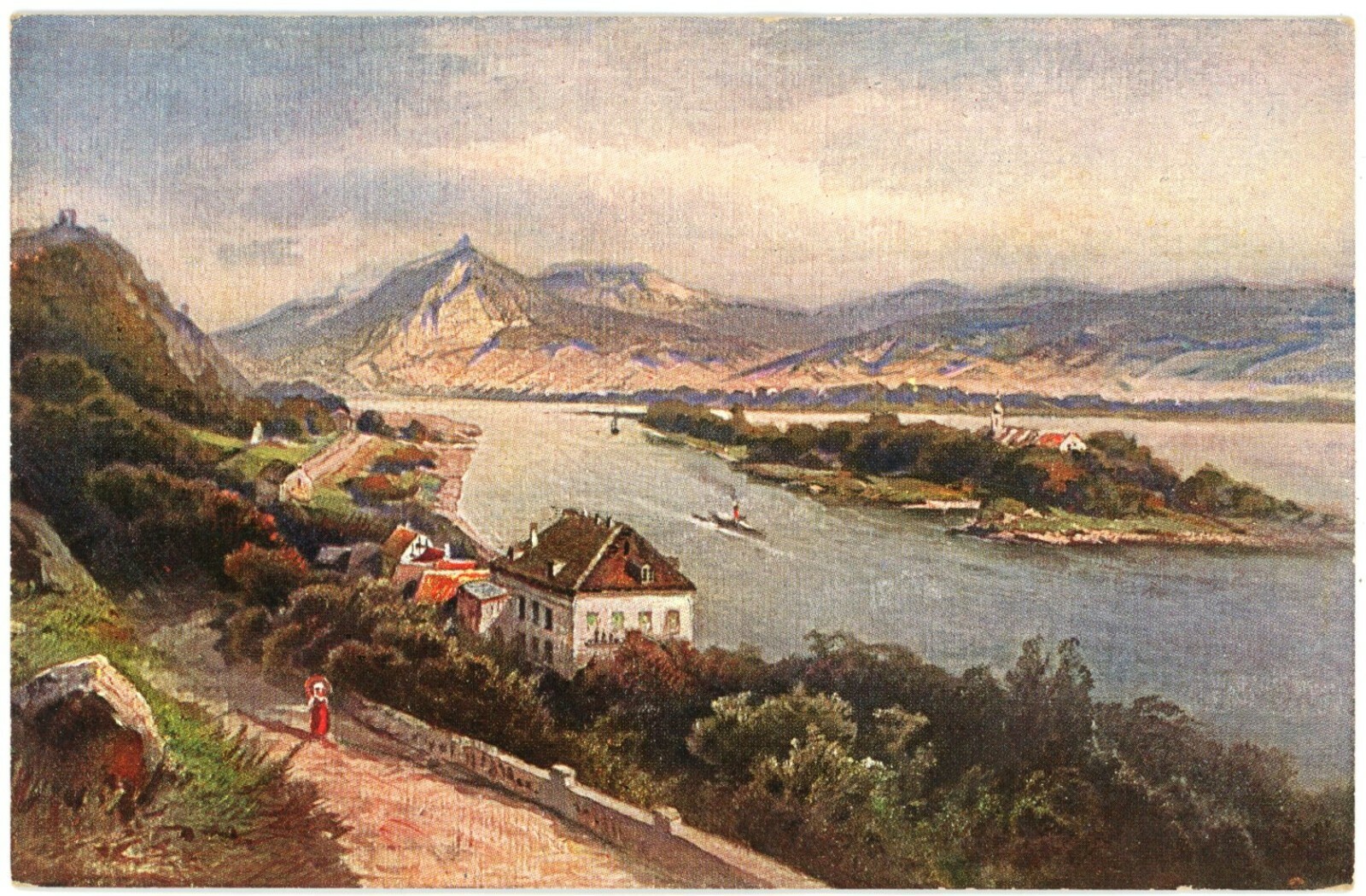 Rolandseck Germany Rhine River Valley Landscape Divided Back Postcard c. 1910 Rolandseck Germany Rhine River Valley Landscape Divided Back Postcard c. 1910