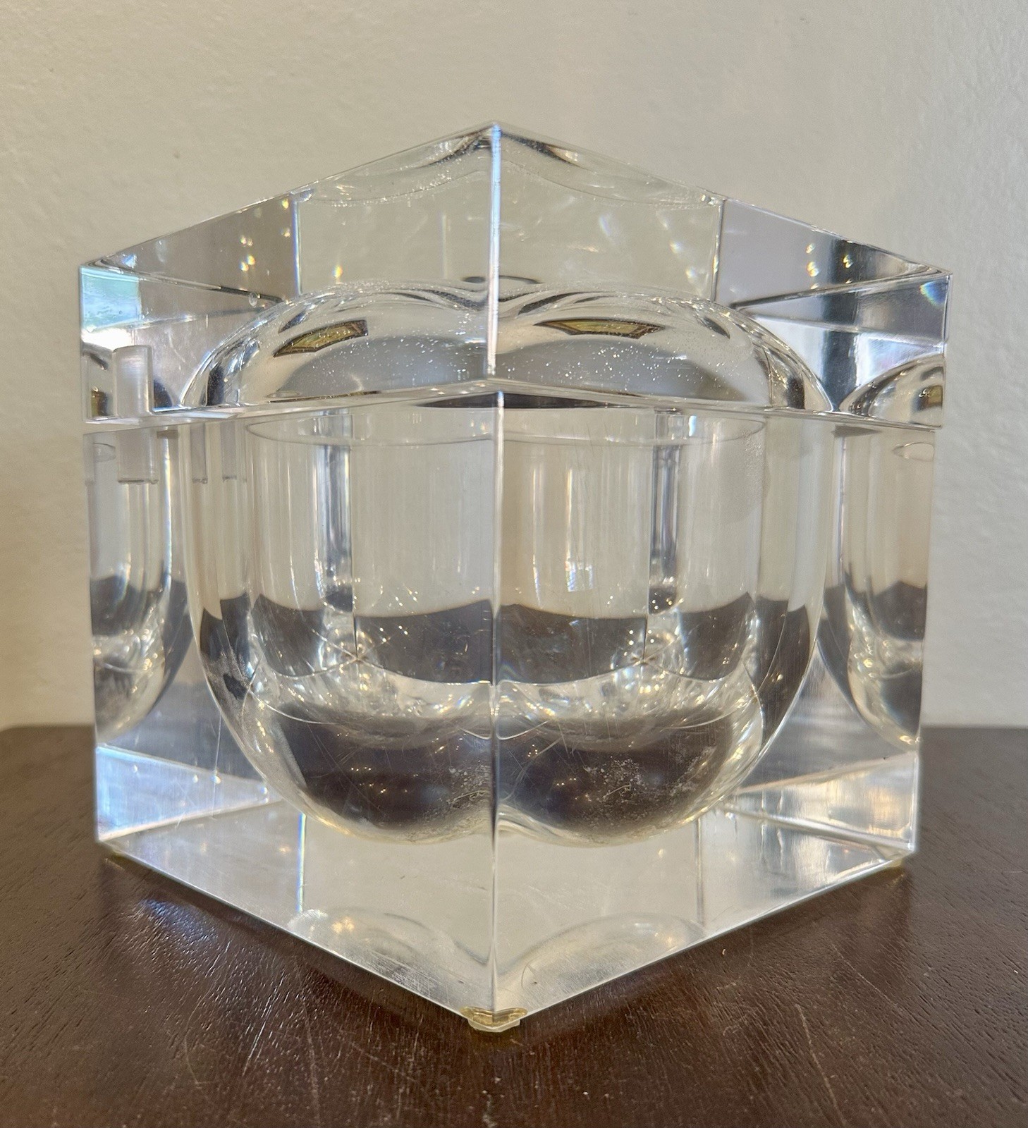 Vintage MCM Alessandro Albrizzi Italy Lucite Acrylic Swivel Ice Bucket Clear Vintage MCM Alessandro Albrizzi Italy Lucite Acrylic Swivel Ice Bucket Clear