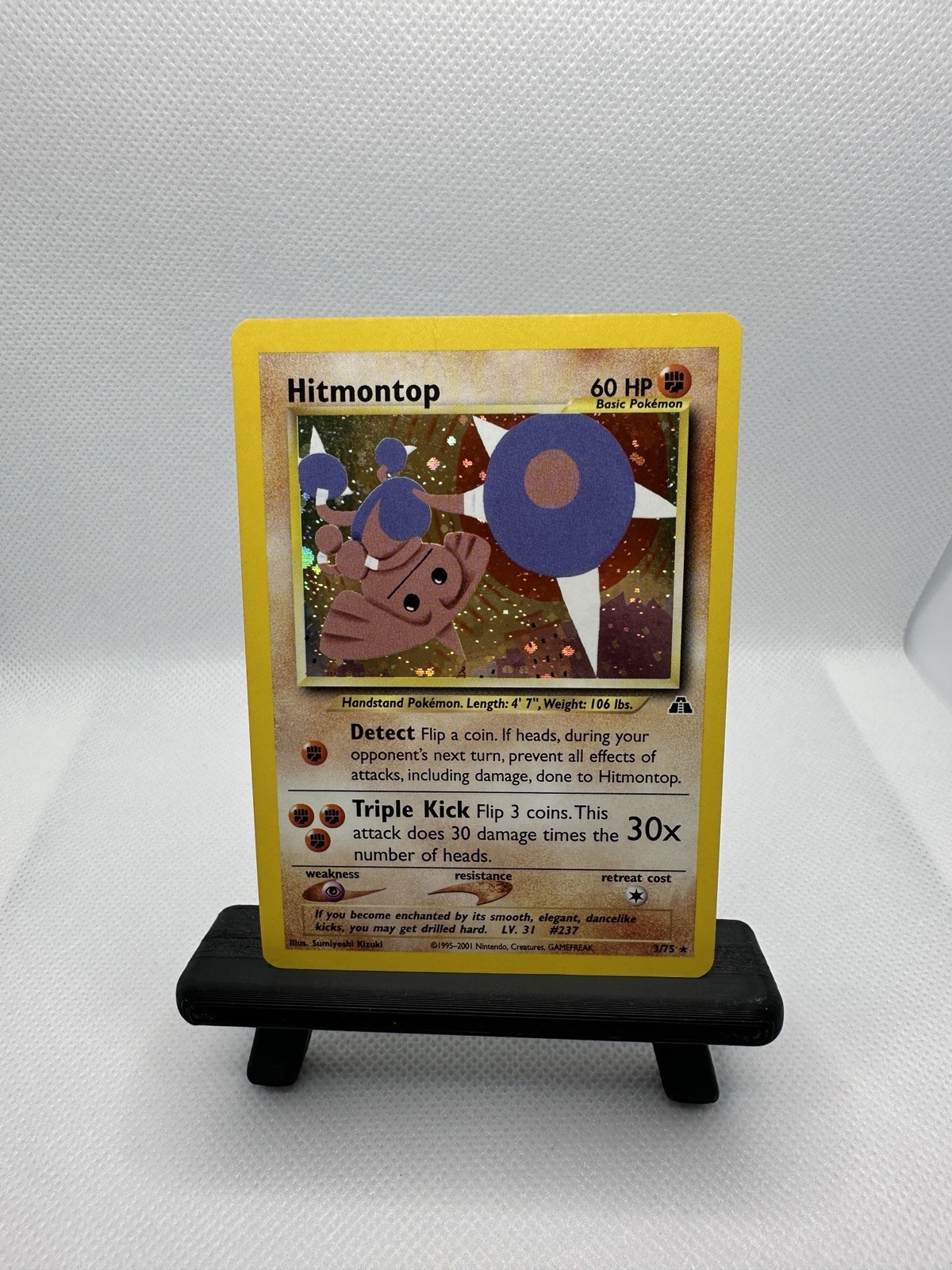 Pokémon Hitmontop 3/75 Neo Discovery Holo Rare WOTC 2001 MP Vintage Pokémon Hitmontop 3/75 Neo Discovery Holo Rare WOTC 2001 MP Vintage