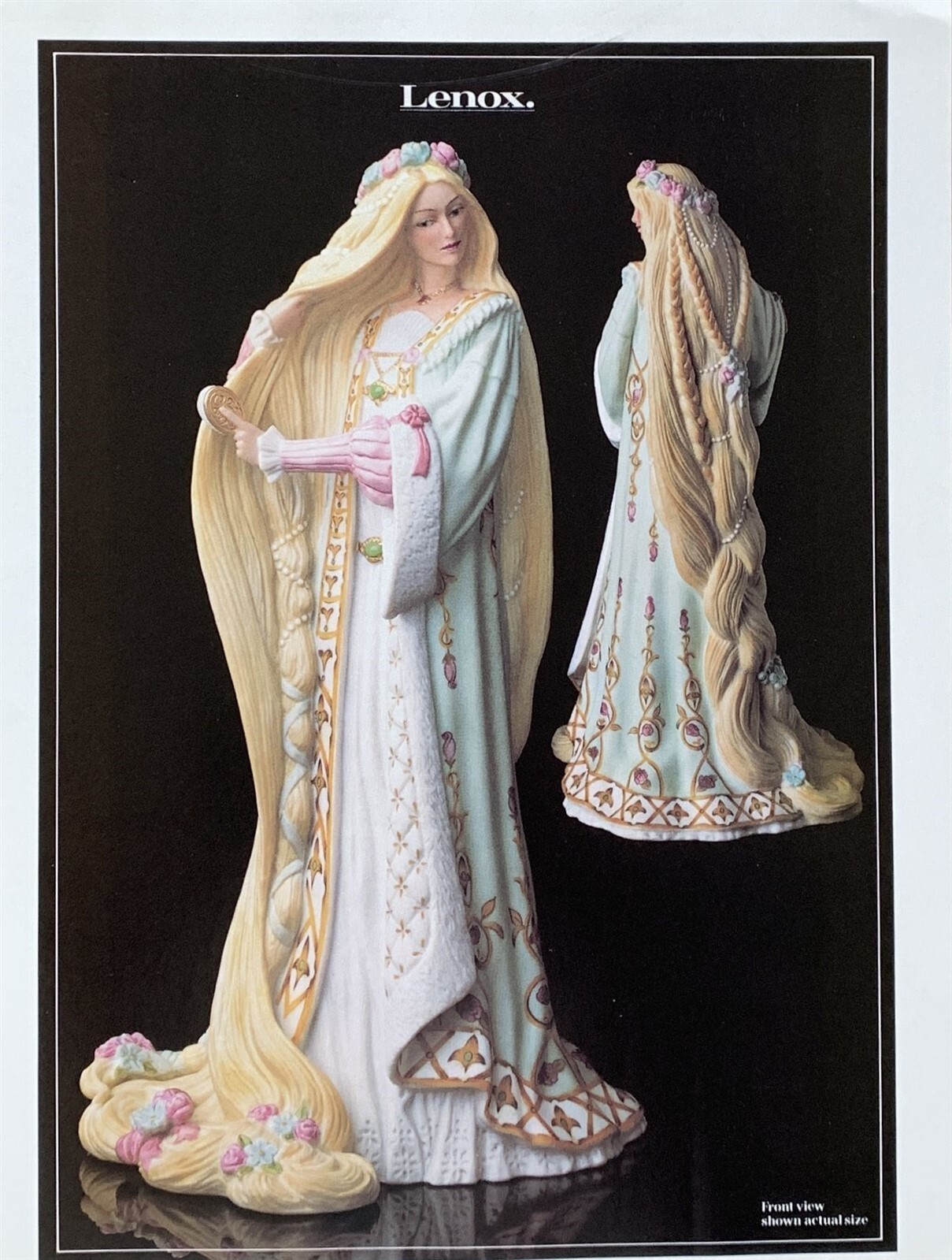 1986 LENOX Fine Porcelain RAPUNZEL A Work of Art Vintage PRINT AD