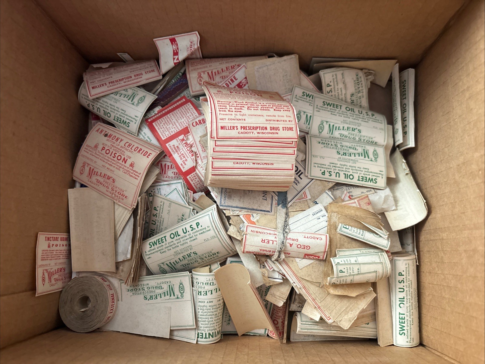 1930’s Cadott Wisconsin Miller’s Drug Store Labels Poison Nitrate 1000+ 1930’s Cadott Wisconsin Miller’s Drug Store Labels Poison Nitrate 1000+