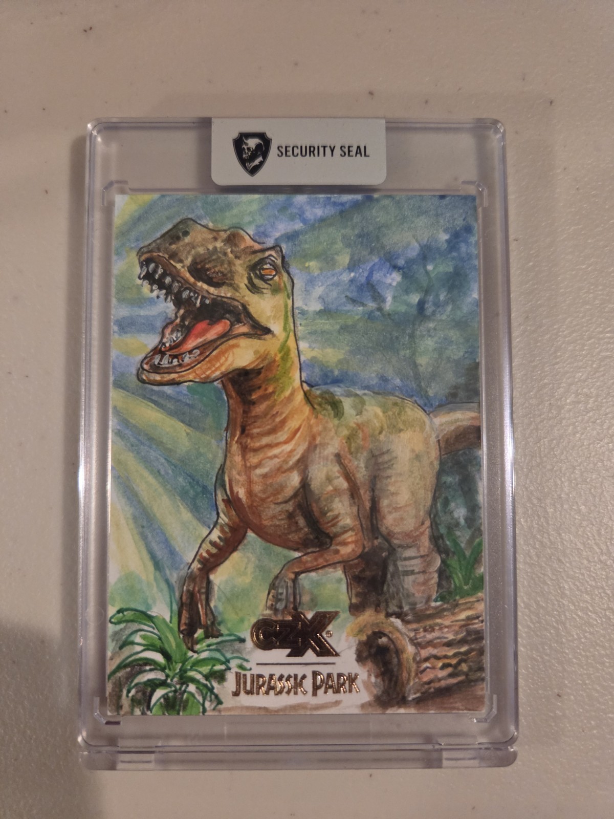 SDCC 2026 Cryptozoic CZX Jurassic Park Sketch Card 1/1 Velociraptor Teresa A
