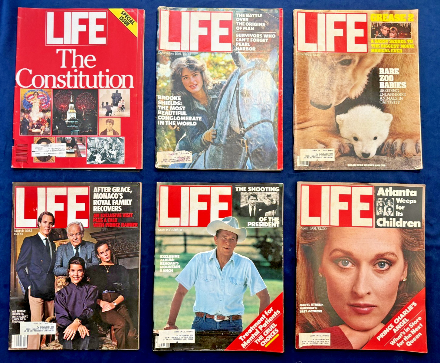 Lot of 6 Vintage LIFE Magazines 1981-1987 Brooke Shields Meryl Streep Reagan Pop Lot of 6 Vintage LIFE Magazines 1981-1987 Brooke Shields Meryl Streep Reagan Pop