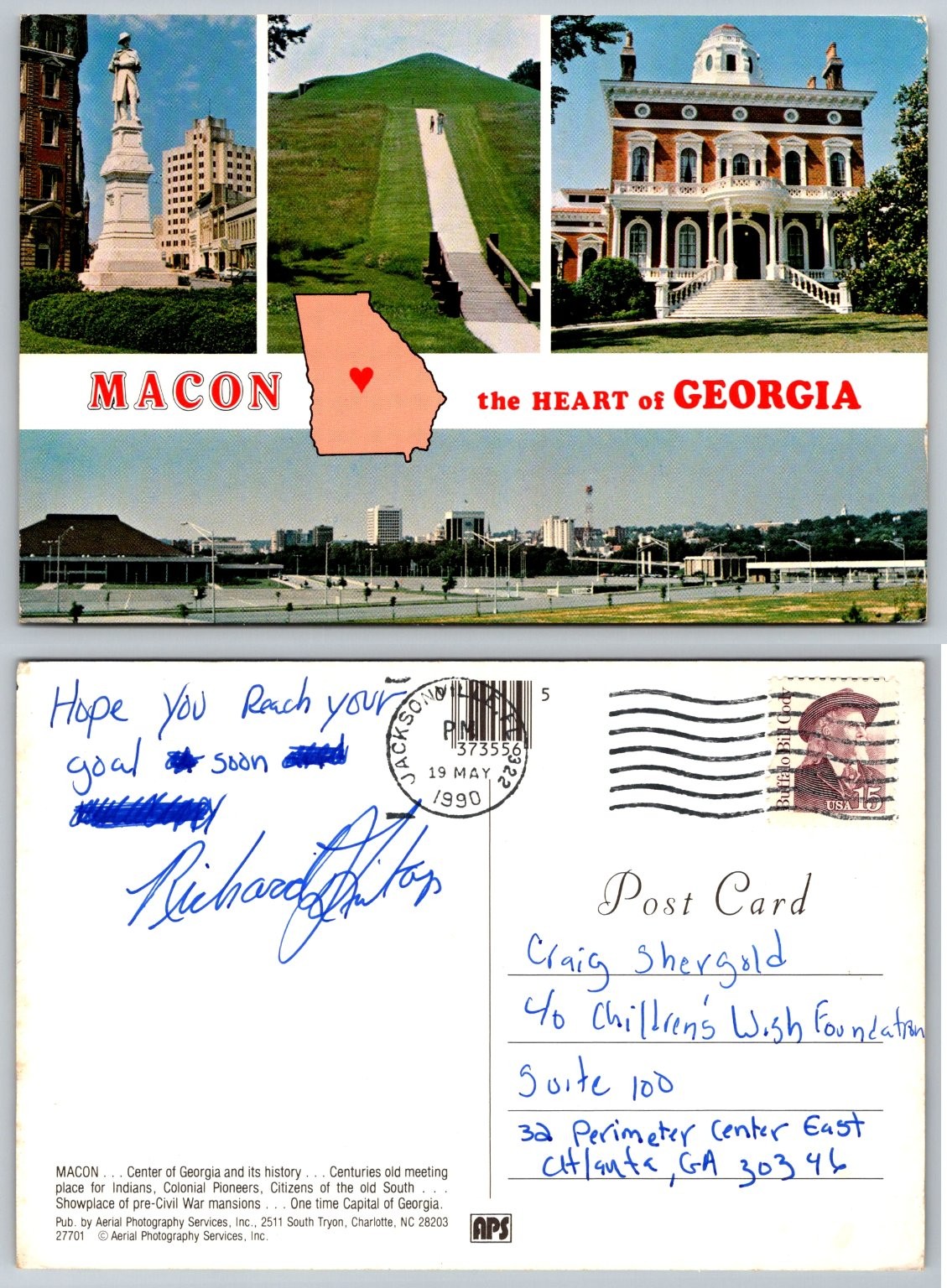 Vintage Postcard Macon Georgia Collage Ocmulgee Mounds City View 1990 Vintage Postcard Macon Georgia Collage Ocmulgee Mounds City View 1990