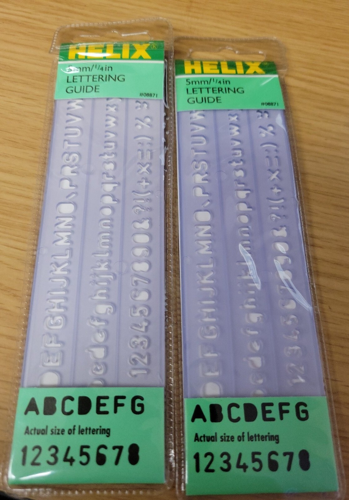 Vintage 2 each Helix Lettering Guide, template, 5mm 1/4 inch. Old Stock - New Vintage 2 each Helix Lettering Guide, template, 5mm 1/4 inch. Old Stock - New