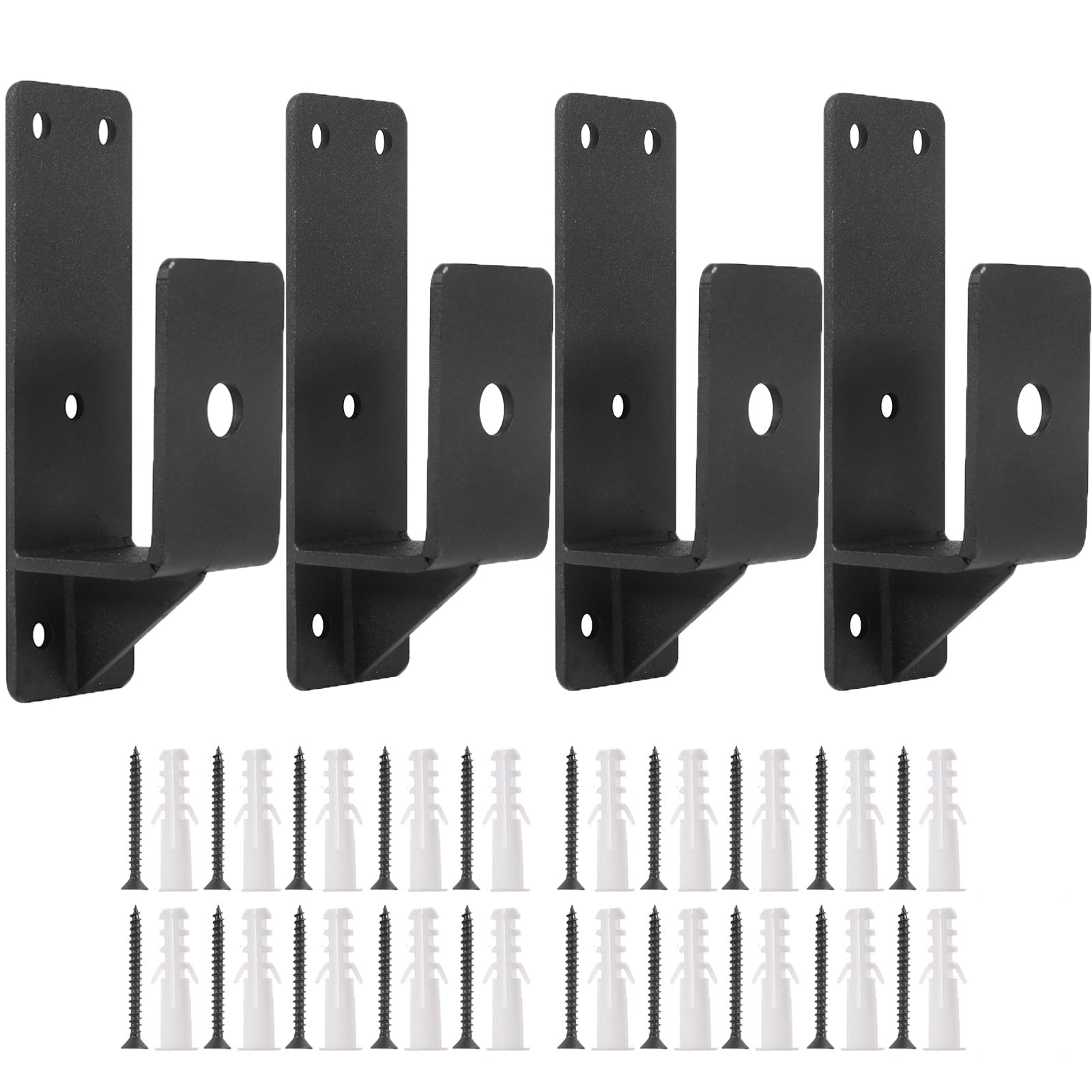 4 Pack Door Barricade Brackets 2 x 4 Door Security Bar Heavy Duty Drop Open Bar