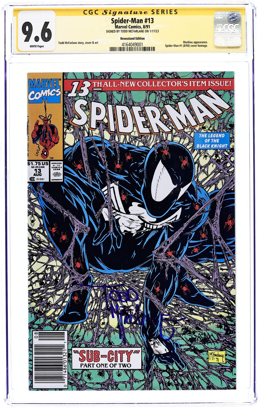 Spider-Man #13N CGC 9.6 Newsstand SS McFarlane 1991 4164049001