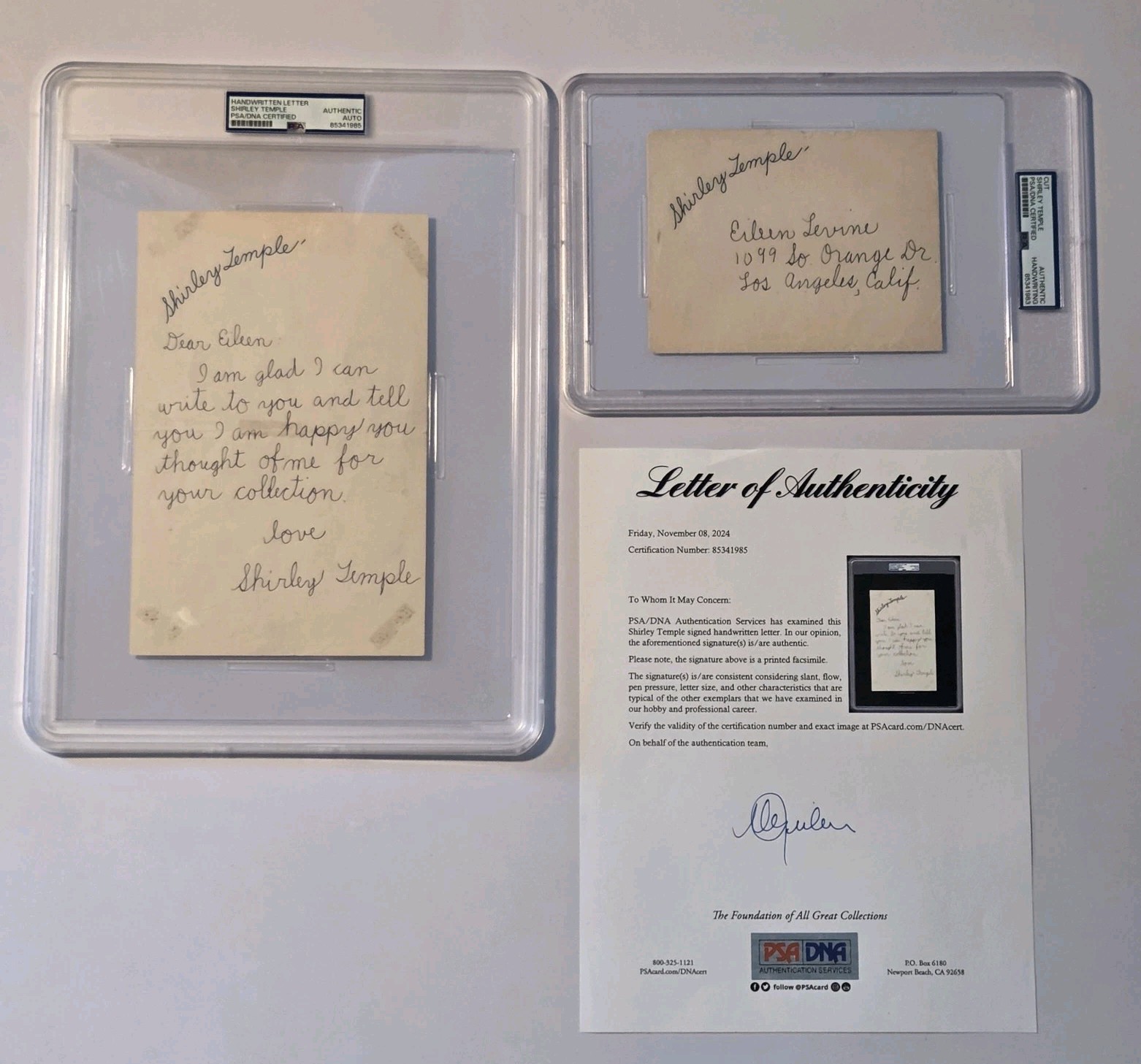 RARE Shirley Temple Early Signed PSA DNA Letter 1930s Autograph Auto Actress RARE Shirley Temple Early Signed PSA DNA Letter 1930s Autograph Auto Actress