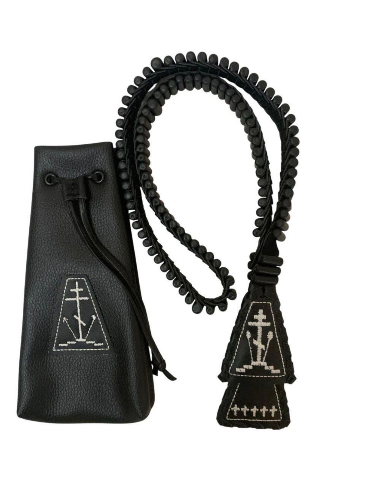 Handmade Leather Lestovka Prayer Rope, Old Believer Orthodox Chotki Rosary with Handmade Leather Lestovka Prayer Rope, Old Believer Orthodox Chotki Rosary with