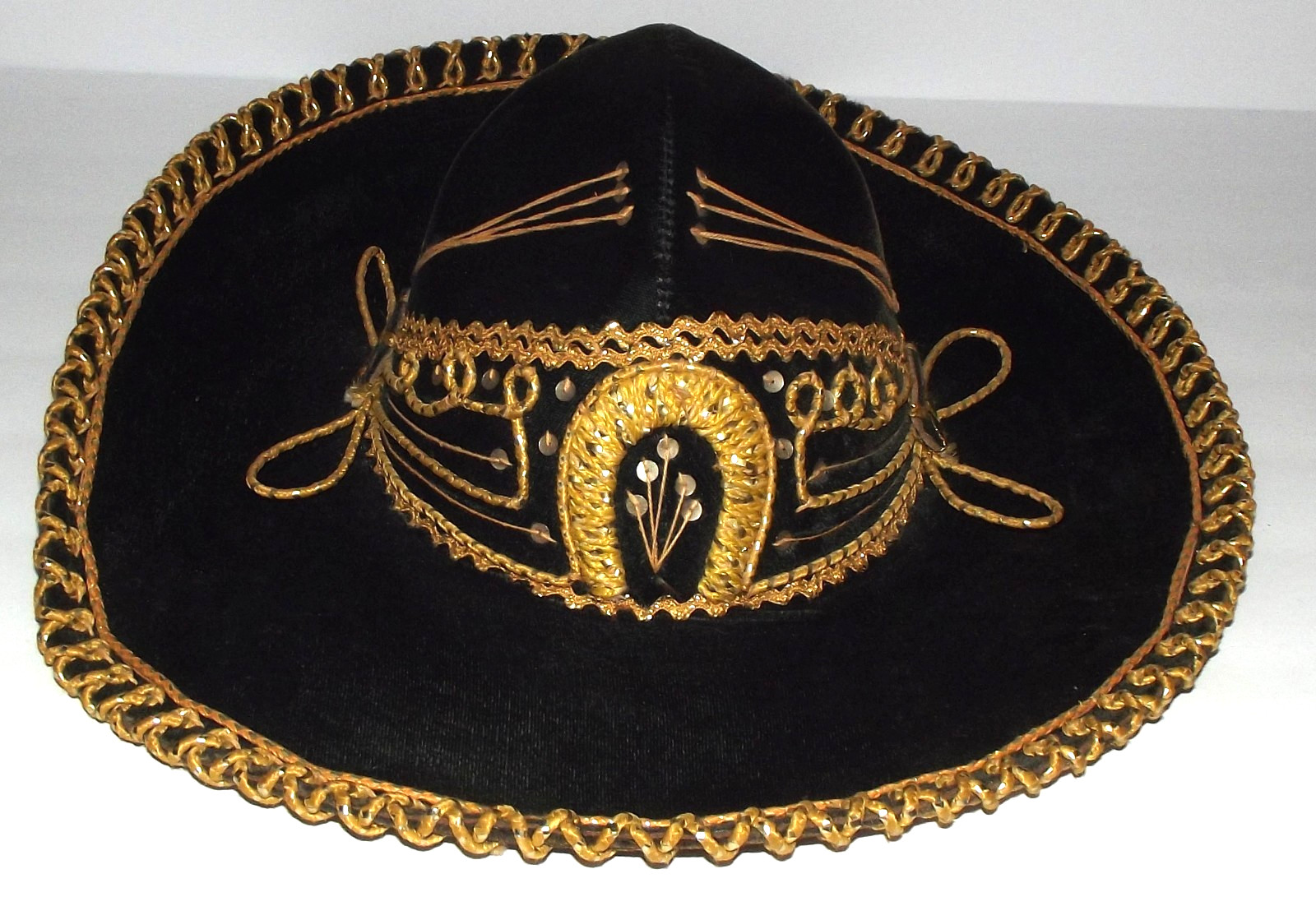 CALIDAD Black Velvet Mexican Mariachi Charro Sombrero - 15