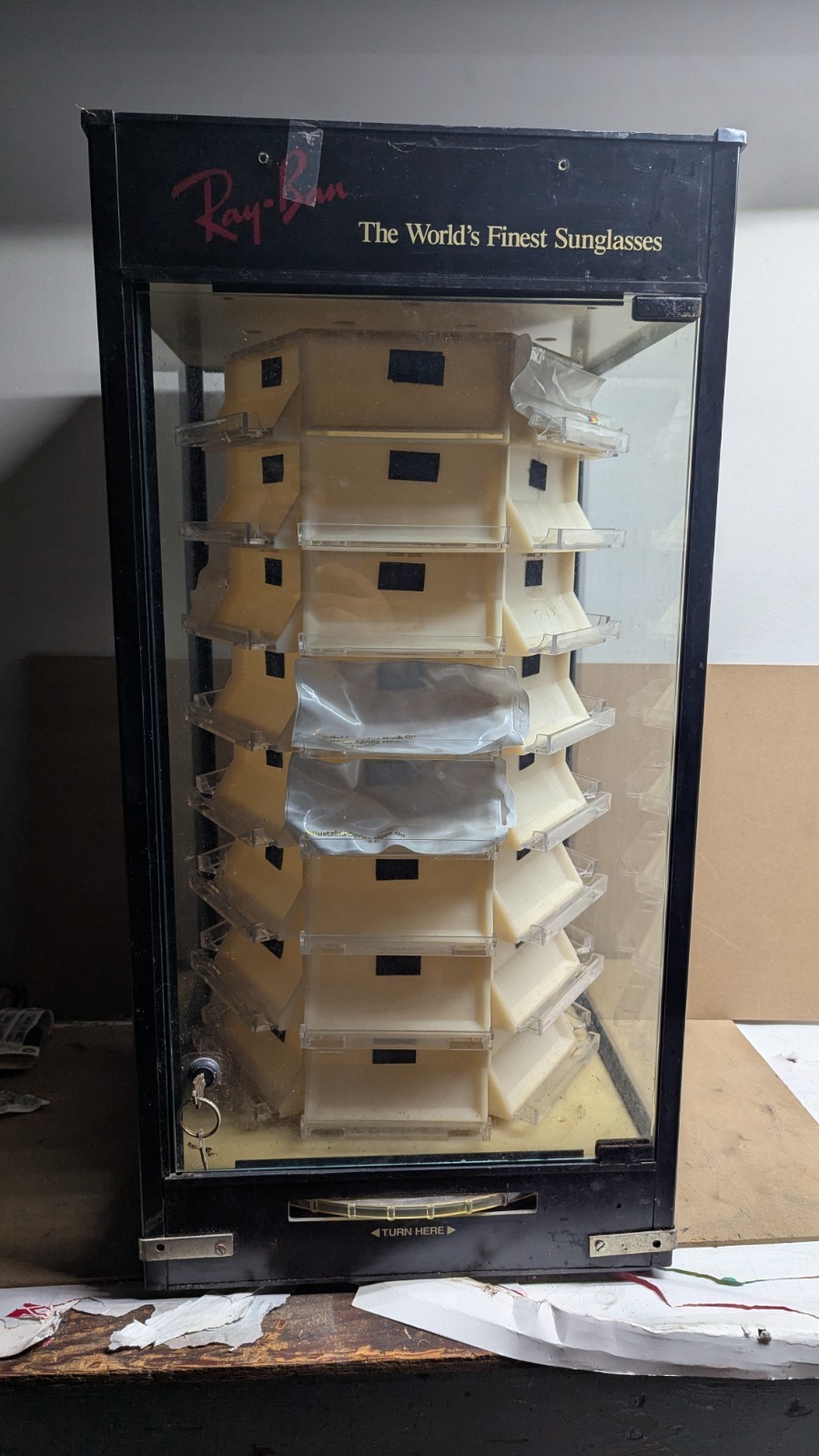 *NO GLASS* Vintage Ray-Ban Sunglasses 8 Tier Retail Rotating Store Display Case 