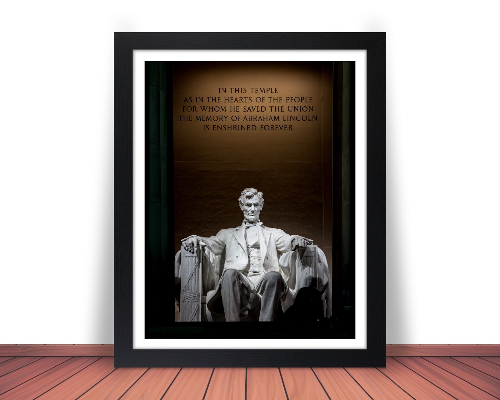 Framed ABRAHAM LINCOLN Memorial Photo Picture CIVIL WAR President 8x10 11x14 W7