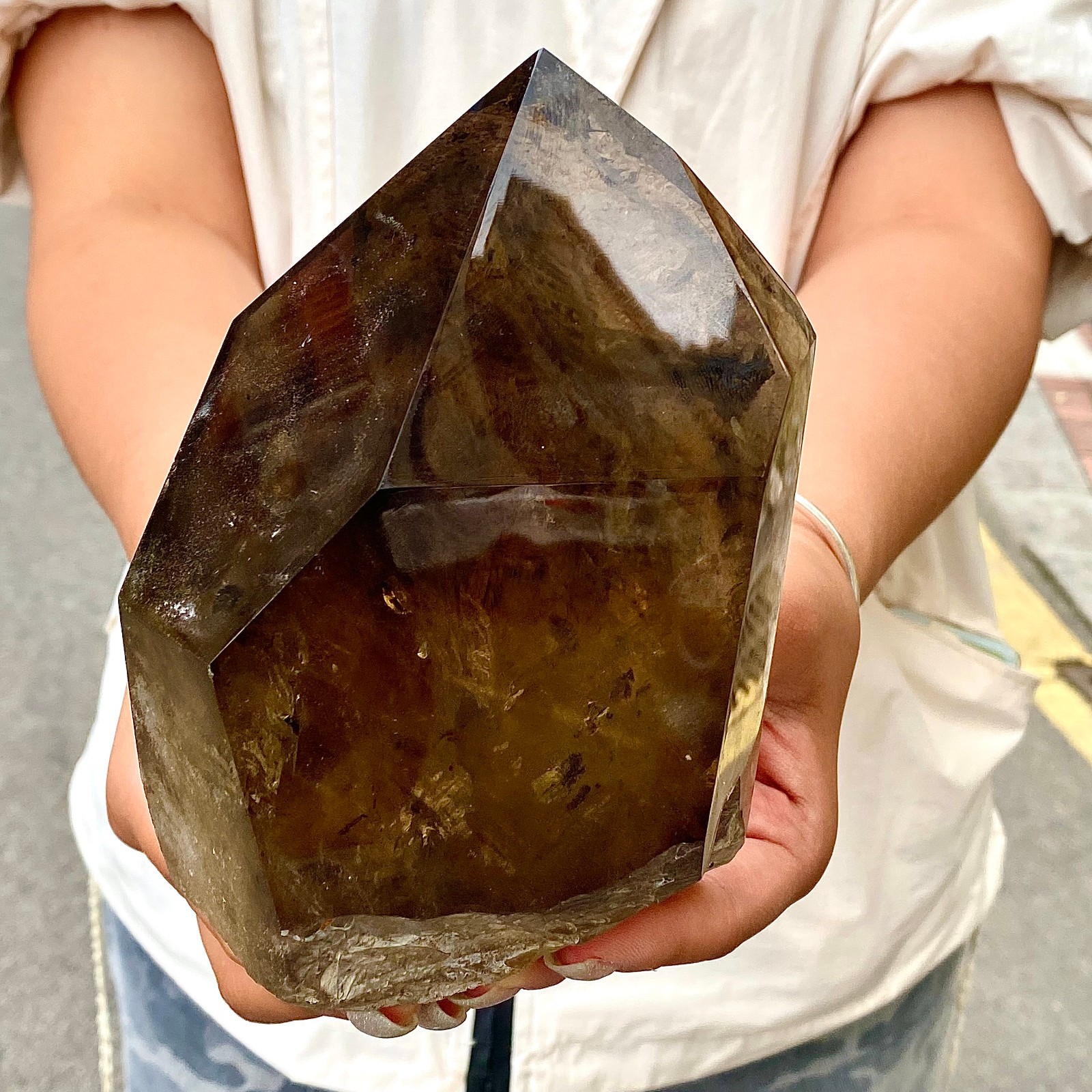 4.06LB High quality citrine quartz column natural citrine obelisk healing point 4.06LB High quality citrine quartz column natural citrine obelisk healing point
