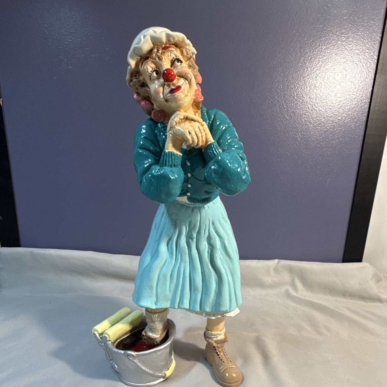 Vintage Judi's Pastime Carol Burnett Clown Maid Figurine 1983 Mop Bucket Vintage Judi's Pastime Carol Burnett Clown Maid Figurine 1983 Mop Bucket