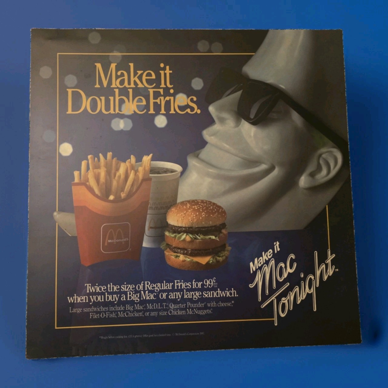 1987 vintage McDonald\'s Mac Tonight Translite sign \ 1987 vintage McDonald\'s Mac Tonight Translite sign \