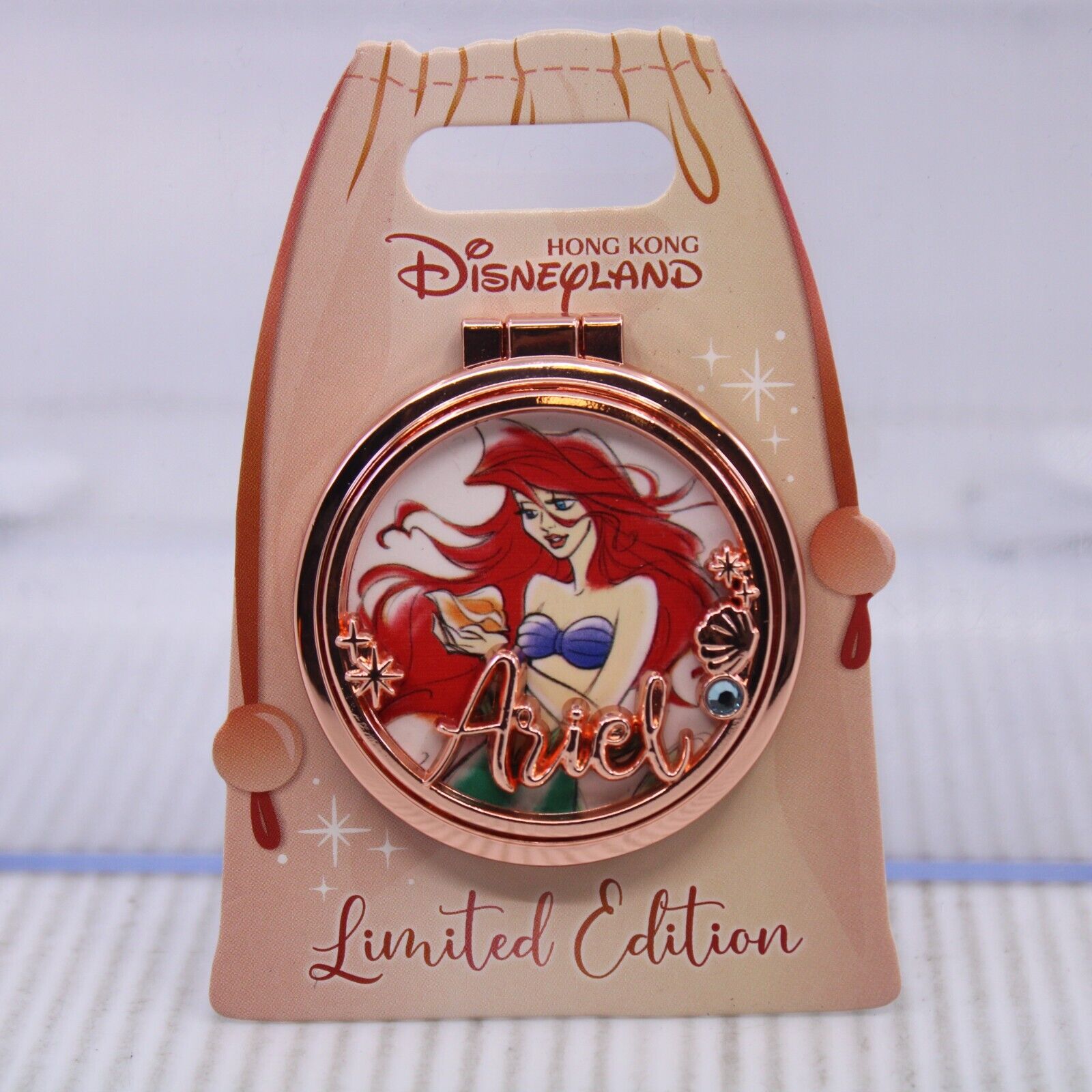 A5 Disney Hong Kong HKDL Pin Ariel Little Mermaid Compact Hinged