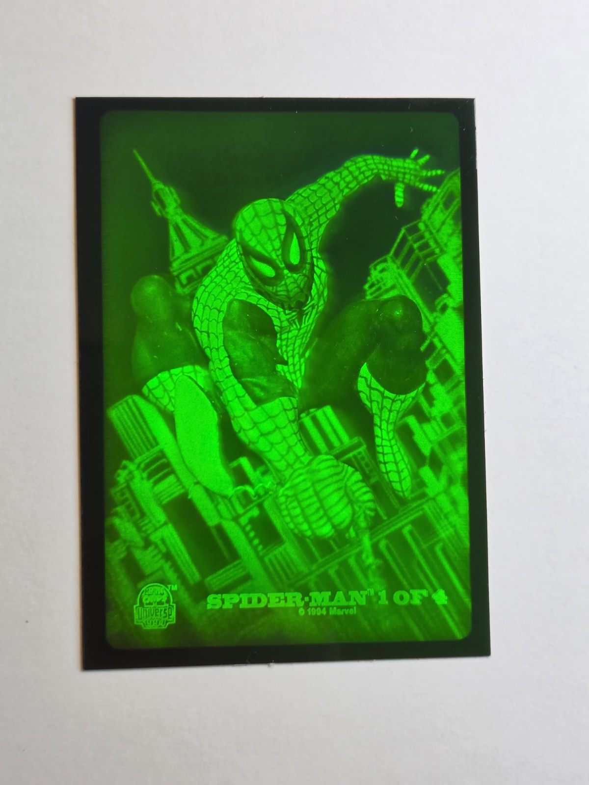 1994 Fleer Marvel Universe Series V Hologram Green #1 Spider-Man 1994 Fleer Marvel Universe Series V Hologram Green #1 Spider-Man