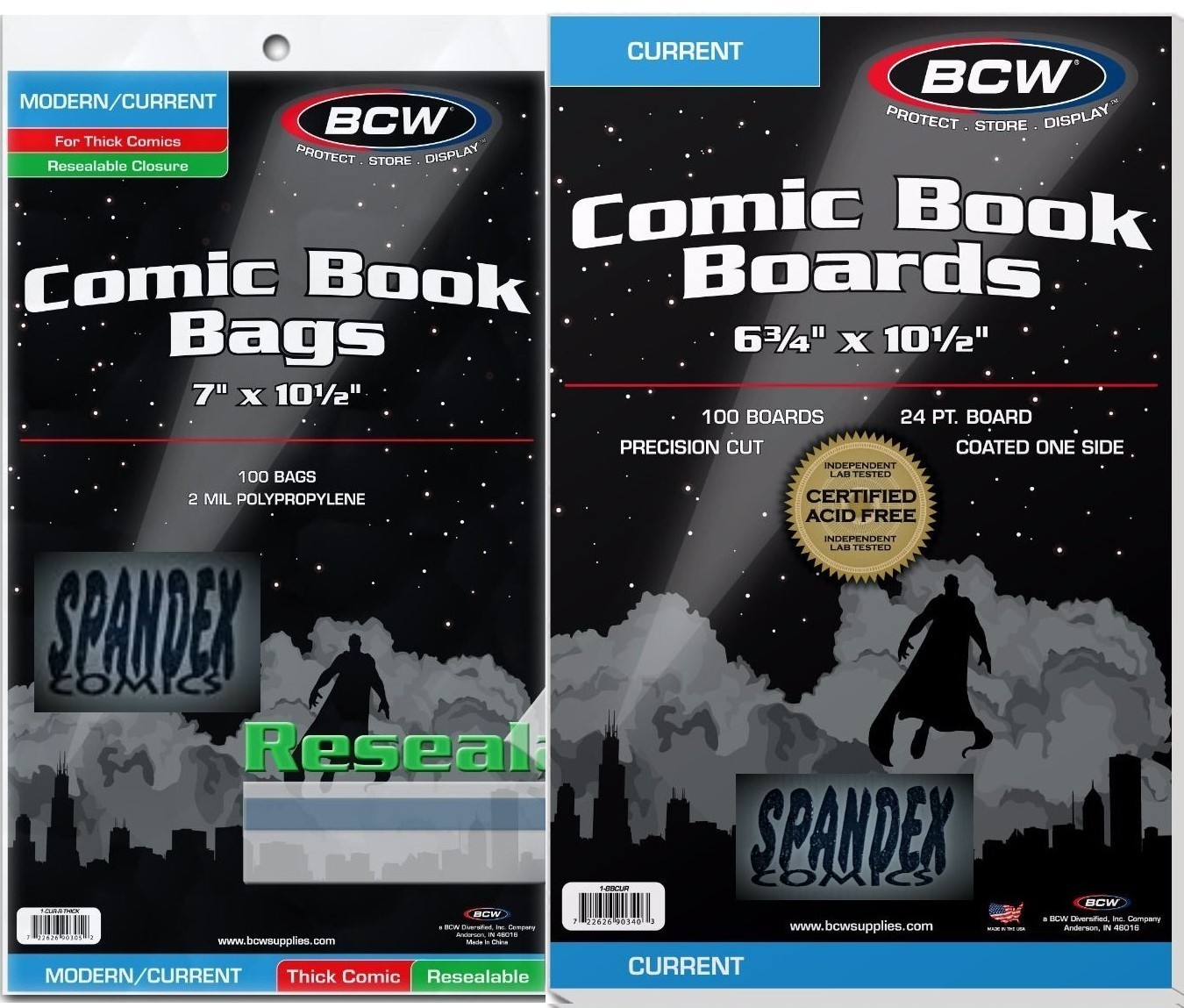 100 BCW Current Resealable Thick Poly Comic Bags & Current Boards 6 3/4 100 BCW Current Resealable Thick Poly Comic Bags & Current Boards 6 3/4