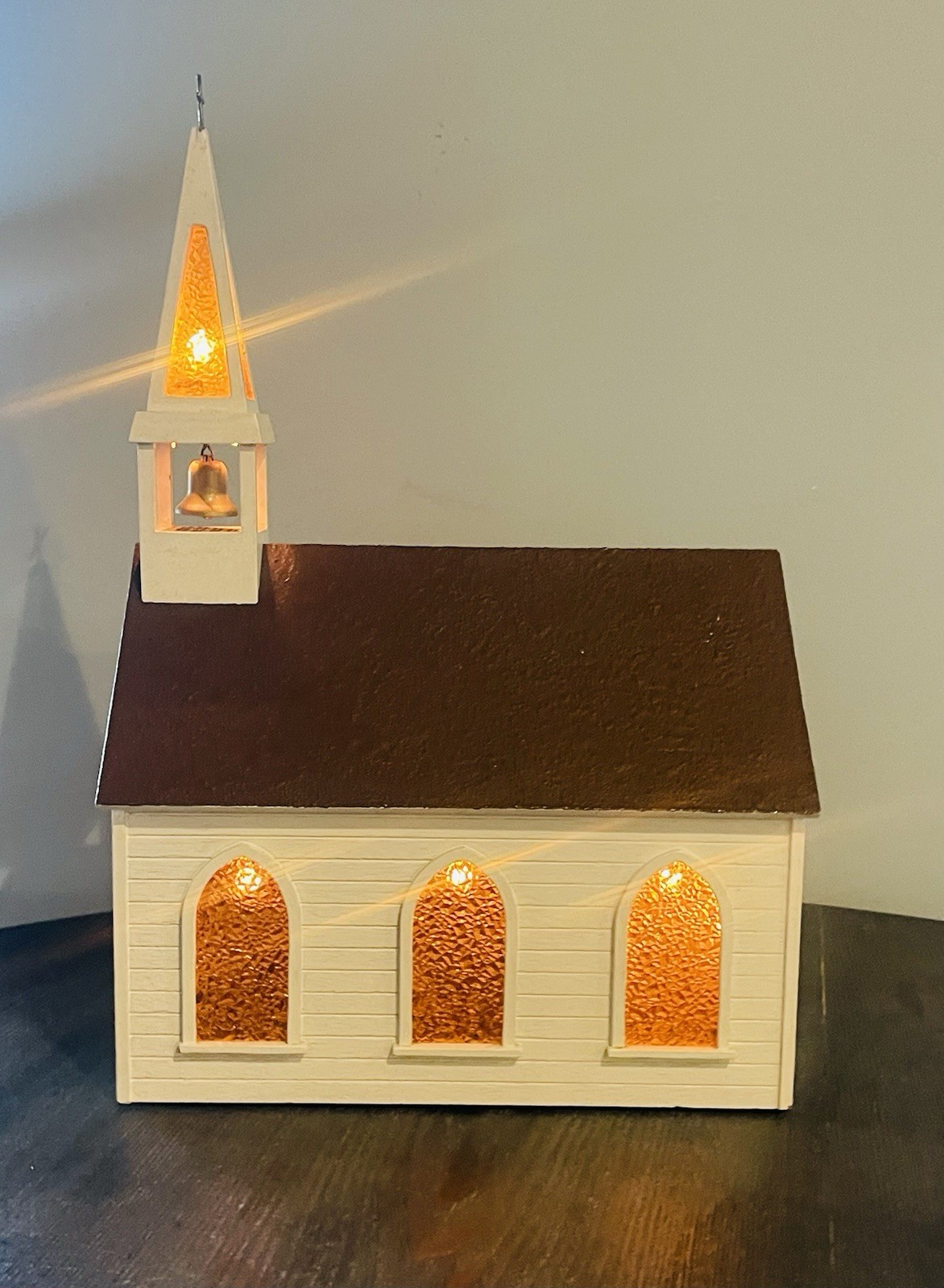 Vintage Large, High-Quality Handmade Lighted Wooden Church Holiday MCM Vintage Large, High-Quality Handmade Lighted Wooden Church Holiday MCM