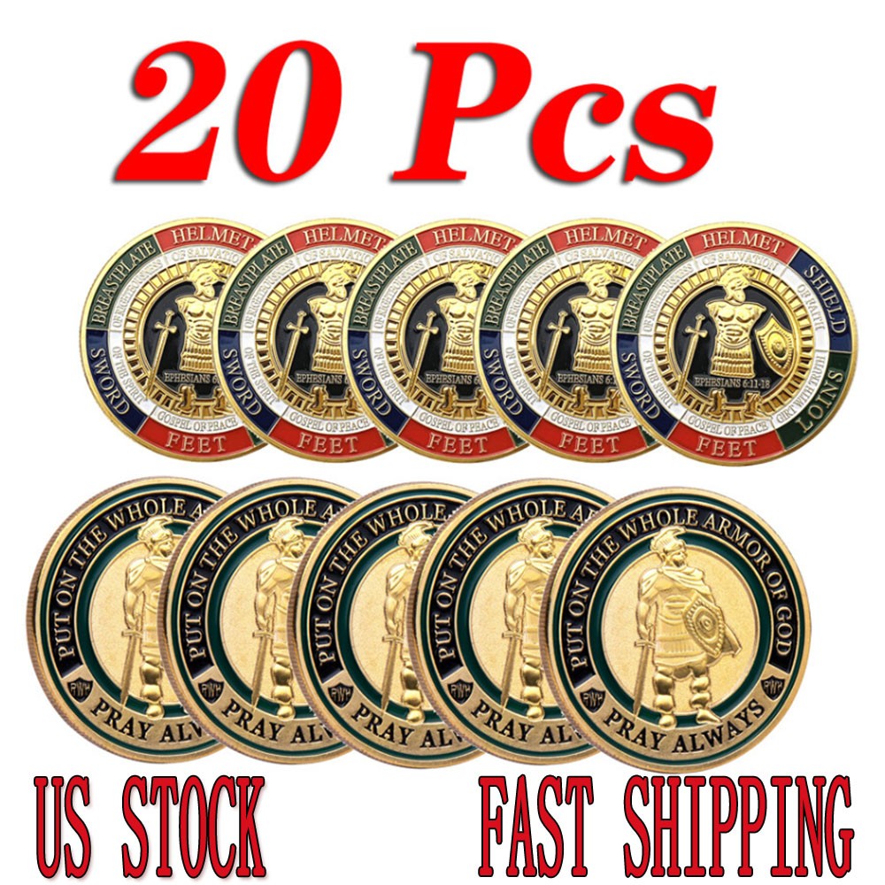 US 20 PCS Put On the Whole Armor Of God Collection Challenge Commemorative Coin