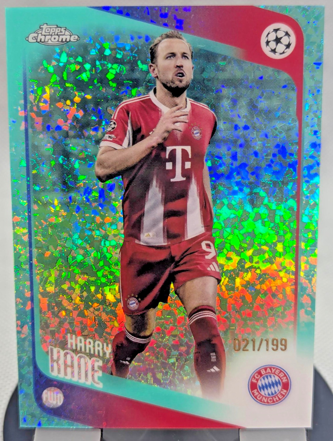 Harry Kane 021/199 TEAL Diamonds Buyback Ballon d'or Topps Chrome UCC 2025/26 #4