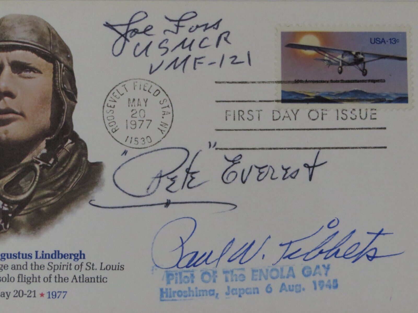 Famous WW2 and US test Pilots - 2 different autographed FDC's  10 signatures