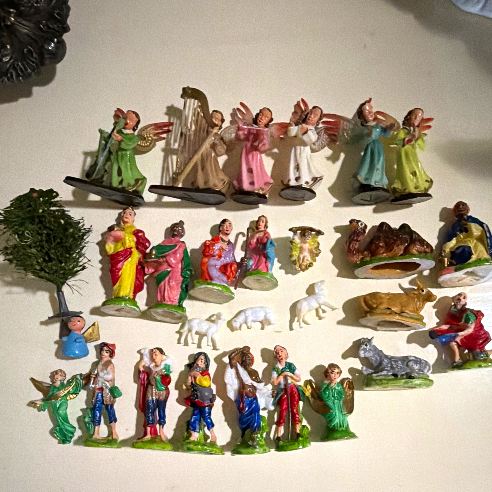 Vintage Mid Century Miniature Plastic Nativity Scene Lot - 28 Pieces Hong Kong Vintage Mid Century Miniature Plastic Nativity Scene Lot - 28 Pieces Hong Kong
