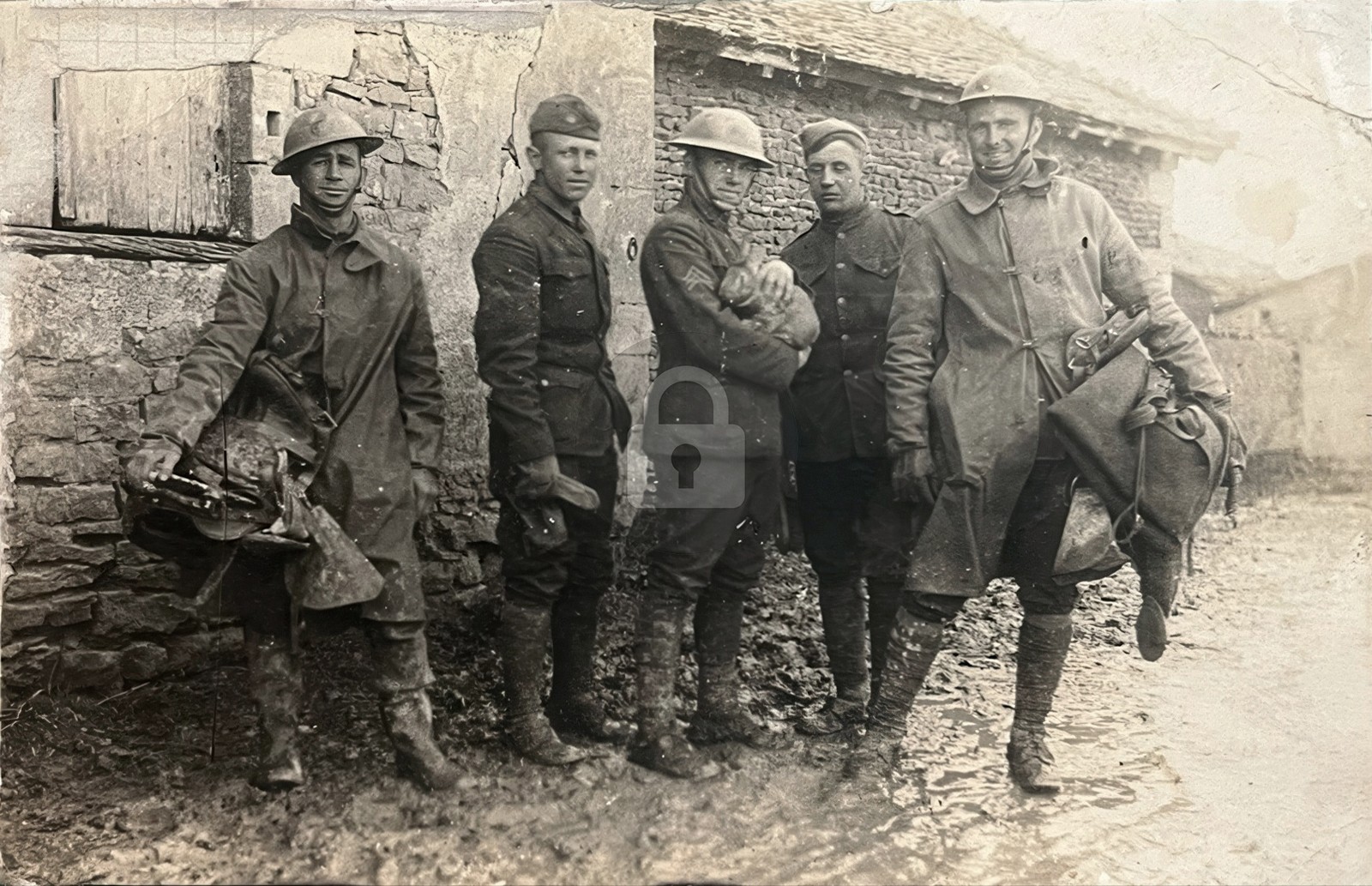 WW1 Doughboy Soldiers Helmets Gear Cat WW1 RPPC Photo Postcard COPY WW1 Doughboy Soldiers Helmets Gear Cat WW1 RPPC Photo Postcard COPY