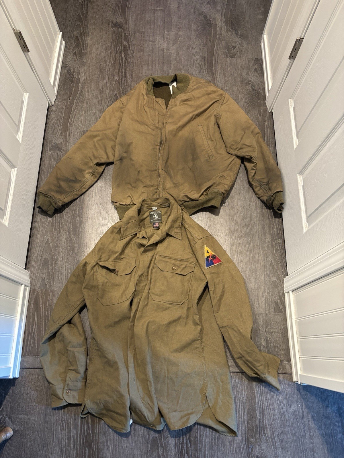 WWii Impressions Tanker Jacket And Wool Shirt 4th Armored Patch 44L 16 1/2x36 WWii Impressions Tanker Jacket And Wool Shirt 4th Armored Patch 44L 16 1/2x36
