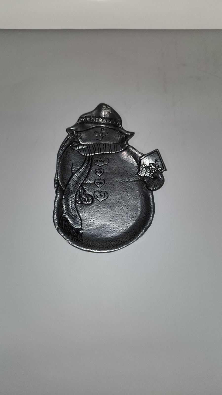 Vintage Pewter Metal Snowman Tray Carson Statesmetal USA Holidays Vintage Pewter Metal Snowman Tray Carson Statesmetal USA Holidays