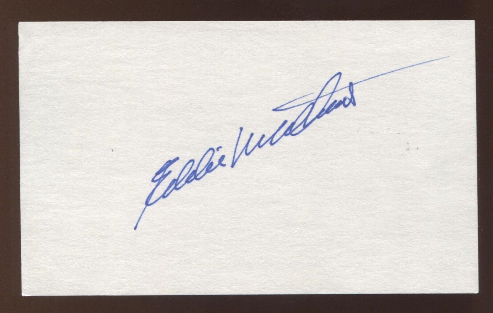 Eddie Mathews Signed 3x5 Index Card Vintage Autographed Baseball Signature