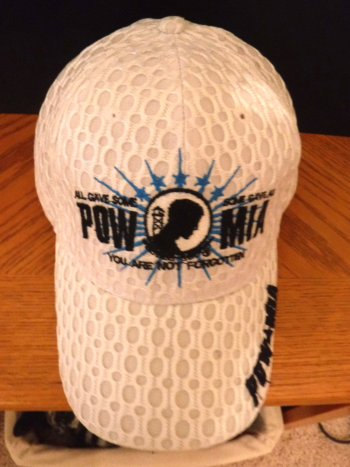 POW-MIA Ball Cap, White with Black Letters,  From Massive collection.