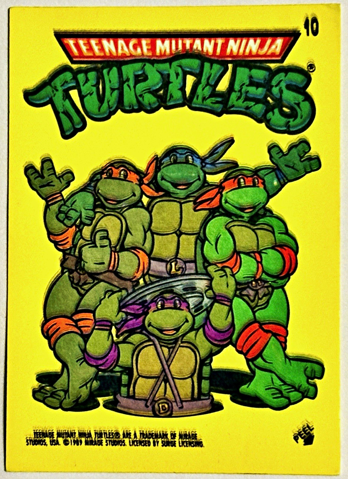 Topps 1989 TMNT Turtles Sticker #10-Misregistration Error-Caused 3D Affect