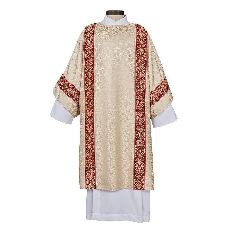 Ivory Benedictus Dalmatic and Woven Orphrey and Understole Ivory Benedictus Dalmatic and Woven Orphrey and Understole