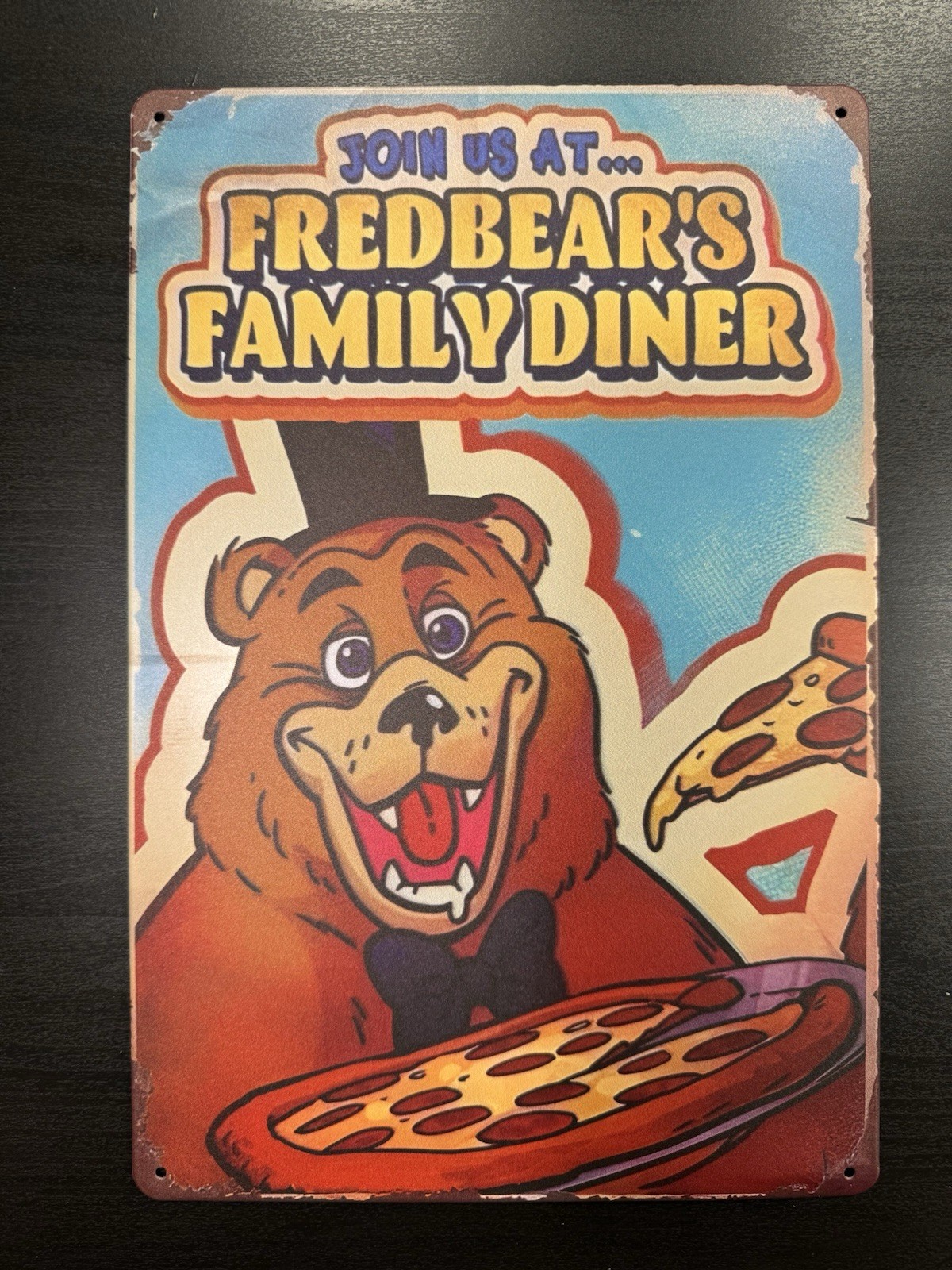 Vintage Fredbear’s Diner Advertising Sign / Wall Art / Aluminum / Home Decor Vintage Fredbear’s Diner Advertising Sign / Wall Art / Aluminum / Home Decor