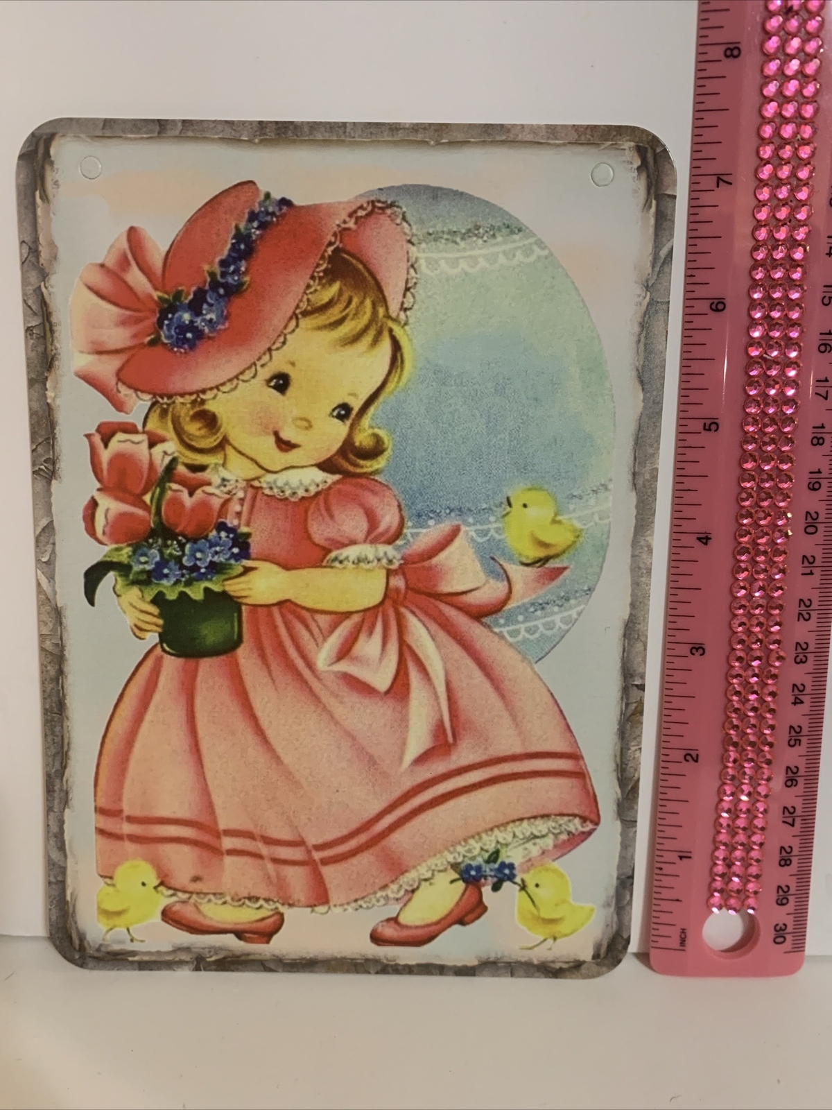 Easter Decor VINTAGE STYLE Die Cut Cardboard 5 X 7”
