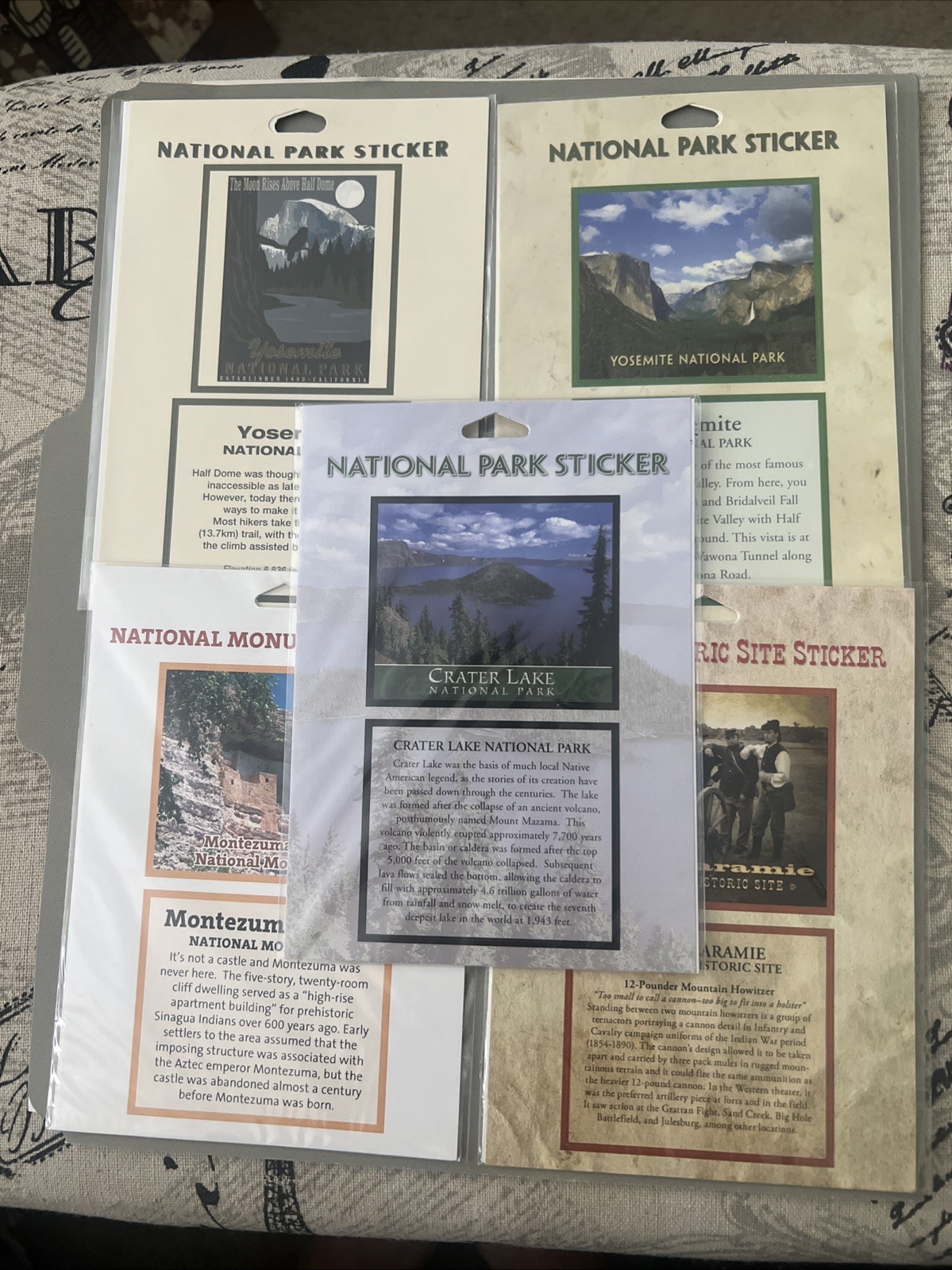 Lot of 5 Passport To Your National Parks Official Stickers Yosemite, Crater Lake