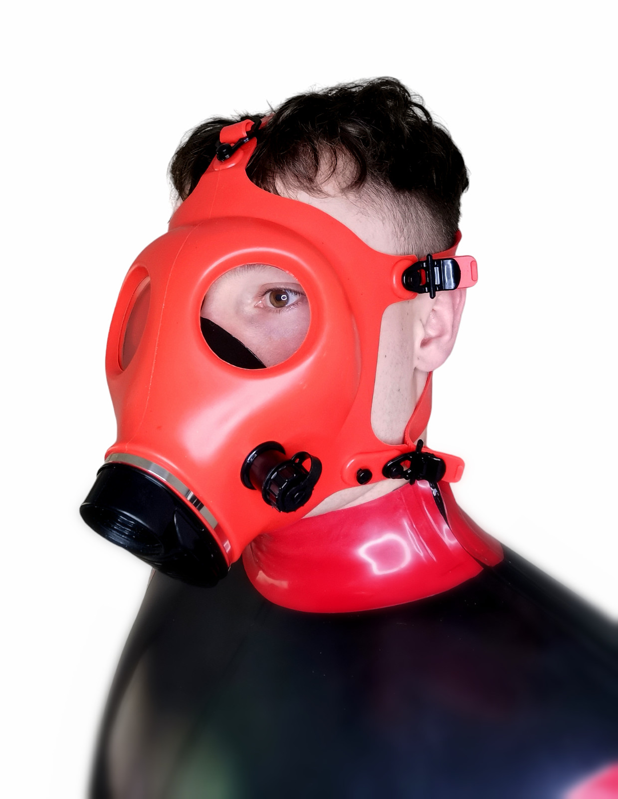 Red Rubber Fetish Gas Mask New
