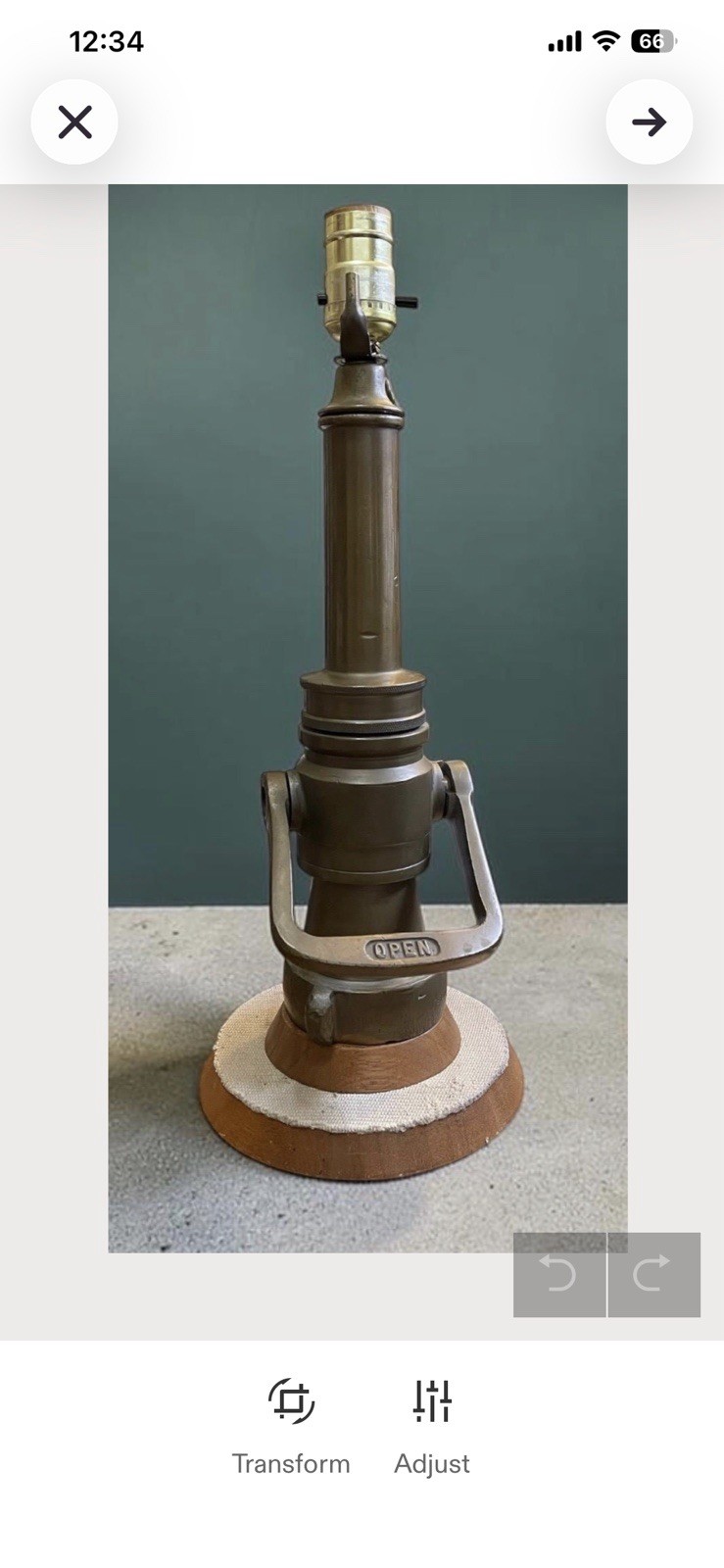 Vintage Wooster Brass Fire Hose Nozzle Lamp | Industrial Steampunk Table Lamp
