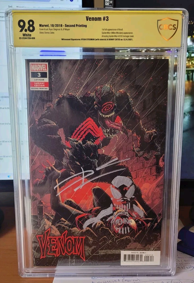 VENOM 3 CBCS 9.8 SS WITH REMARK RARE 1ST APPERANCE OF KNULL DUAL SIGNED