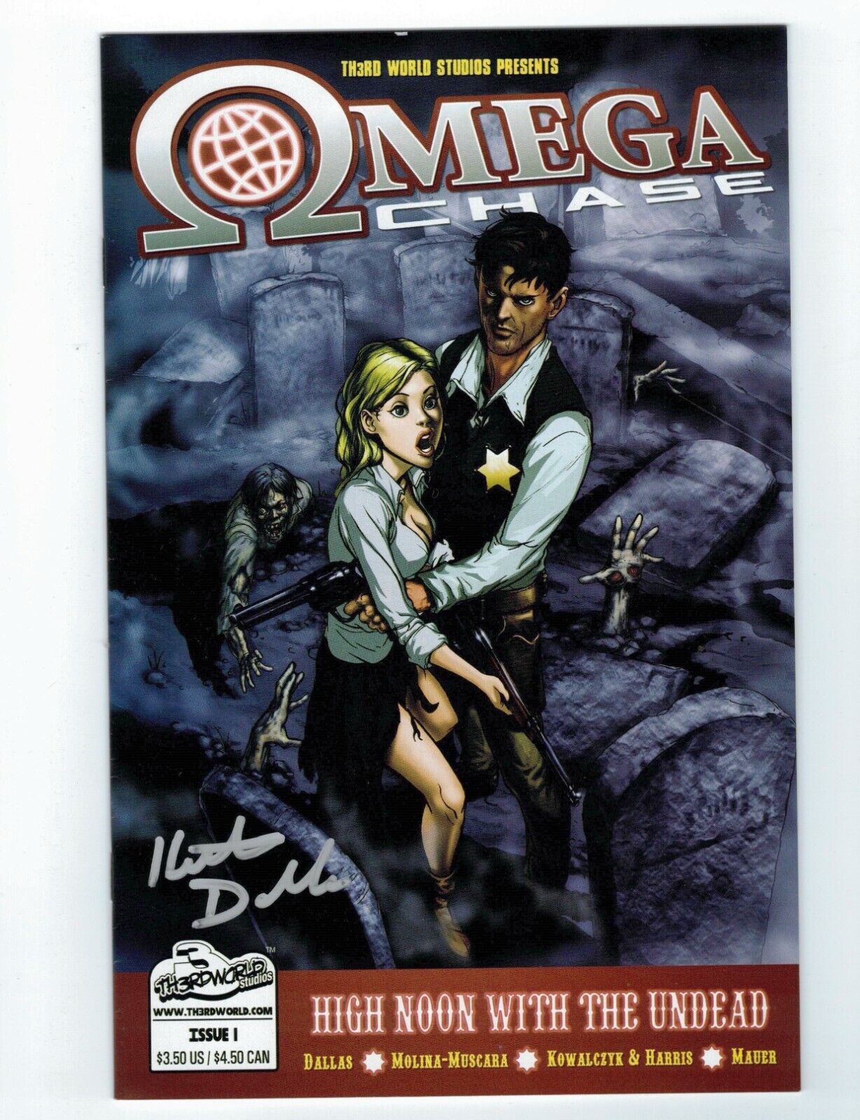 Omega Chase #1 VF+ signed by writer Keith Dallas - Th3rd World Studios comic