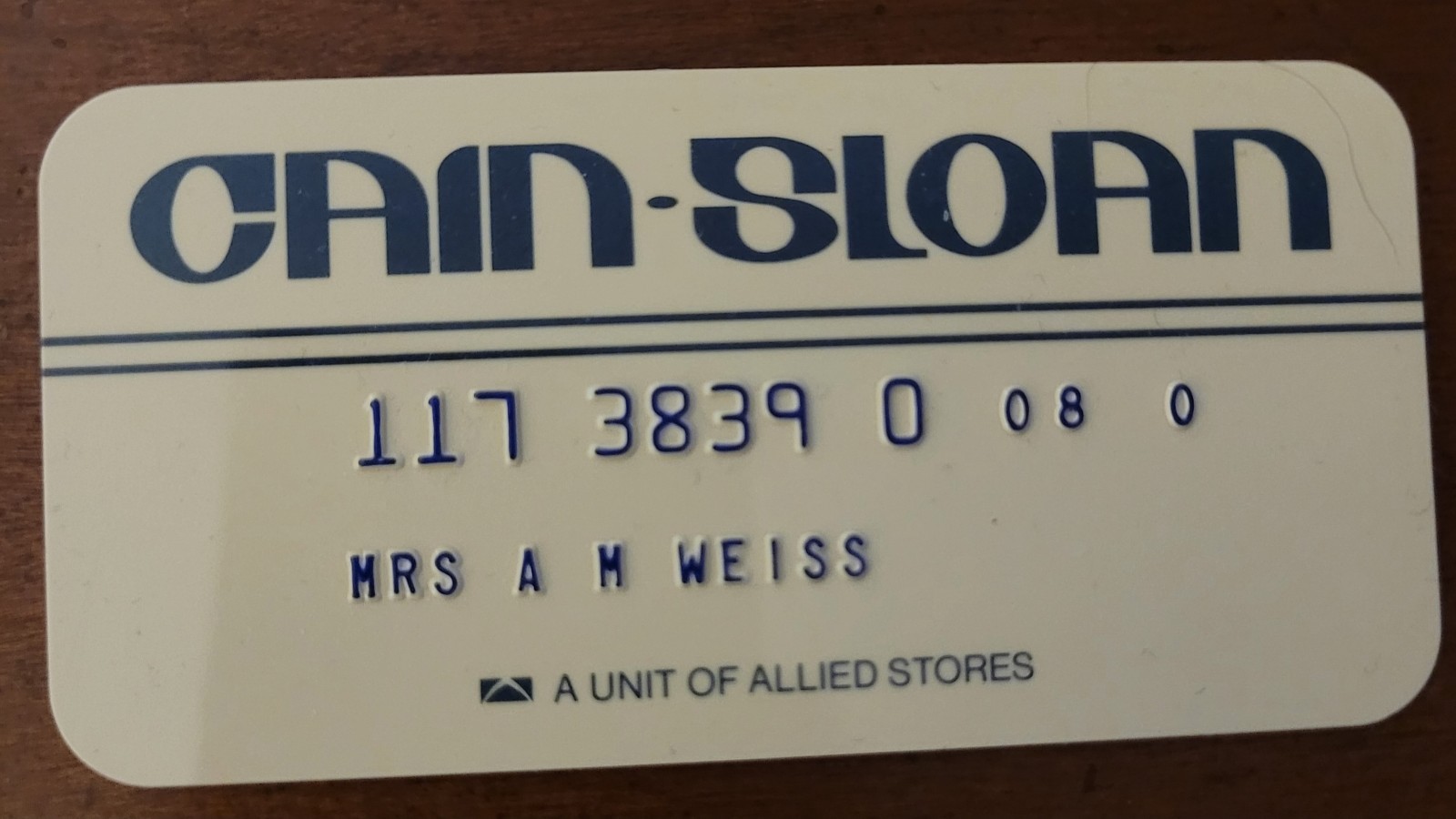 Vintage Cain Sloan Nashville Department Store Credit Charge Card Vintage Cain Sloan Nashville Department Store Credit Charge Card