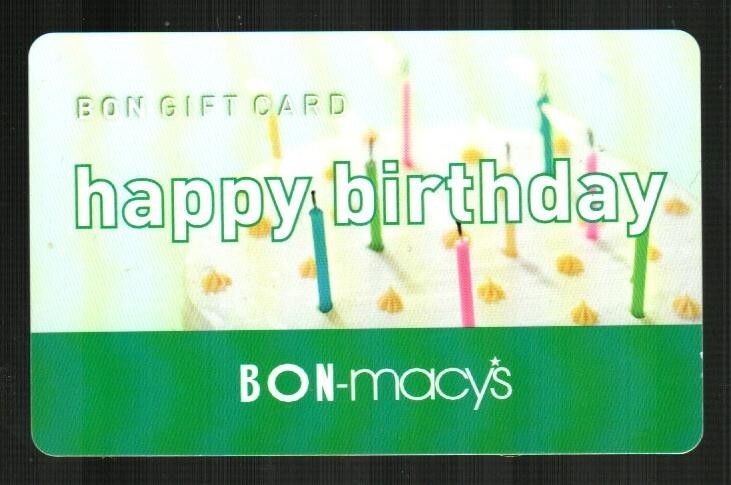 BON-MACY\'S Happy Birthday 2003 Gift Card ( $0 ) RARE BON-MACY\'S Happy Birthday 2003 Gift Card ( $0 ) RARE