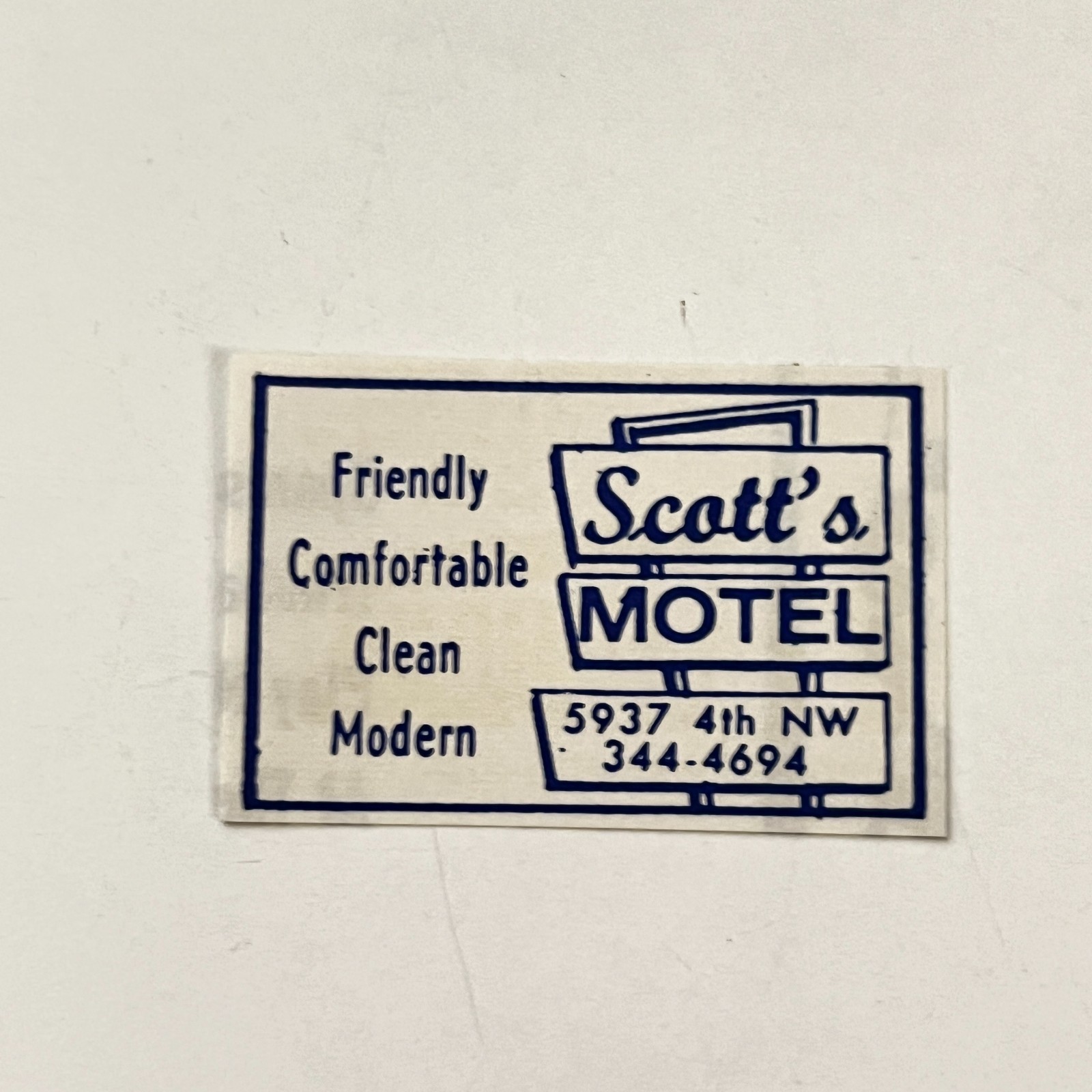 Scott\'s Motel Friendly Comfortable Clean 5937 4th NW 1965 NM Ad TAK4-S3 Scott\'s Motel Friendly Comfortable Clean 5937 4th NW 1965 NM Ad TAK4-S3
