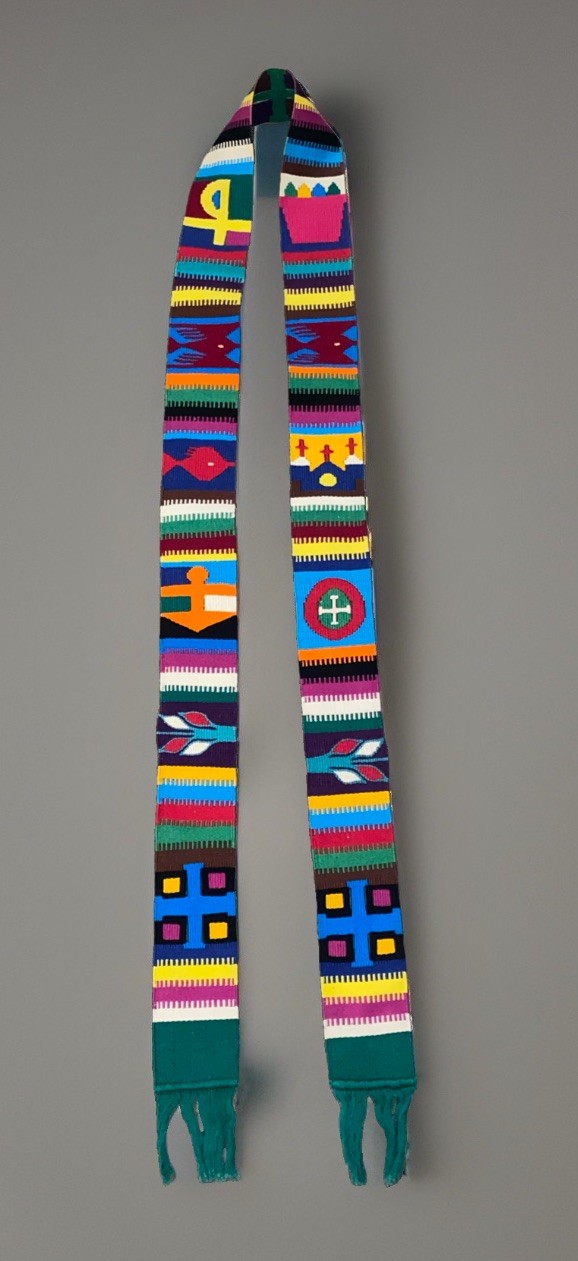 Guatemalan Hand Woven Textile Clerical Priest Clergy Vestment Stole 116” Great Guatemalan Hand Woven Textile Clerical Priest Clergy Vestment Stole 116” Great