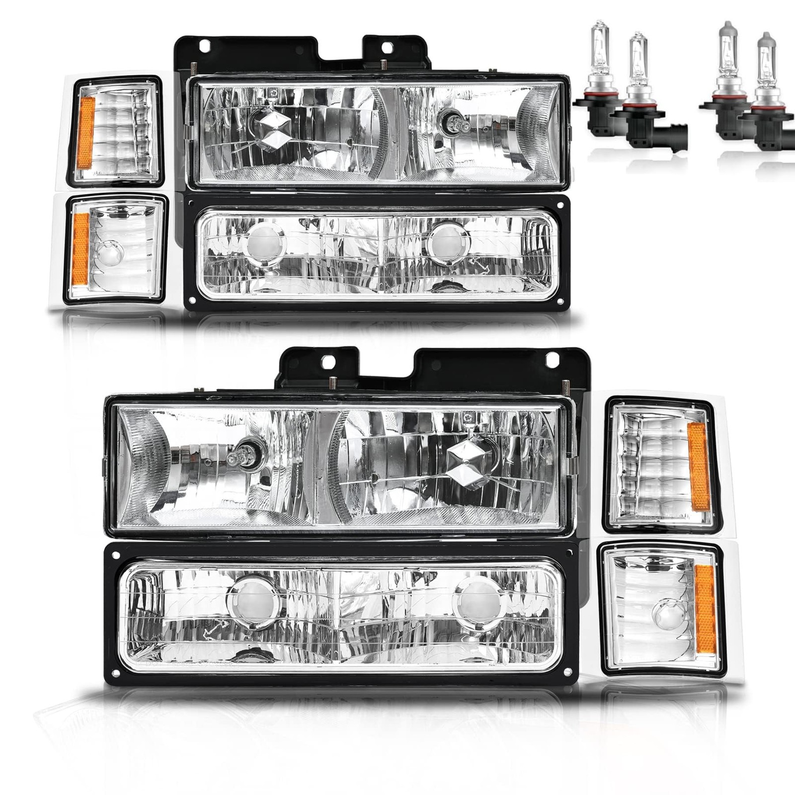 Headlights W/Bulbs for 1994-1998 Chevy C10 Pickup C/K 1500 2500 3500 Chevy Si... Headlights W/Bulbs for 1994-1998 Chevy C10 Pickup C/K 1500 2500 3500 Chevy Si...